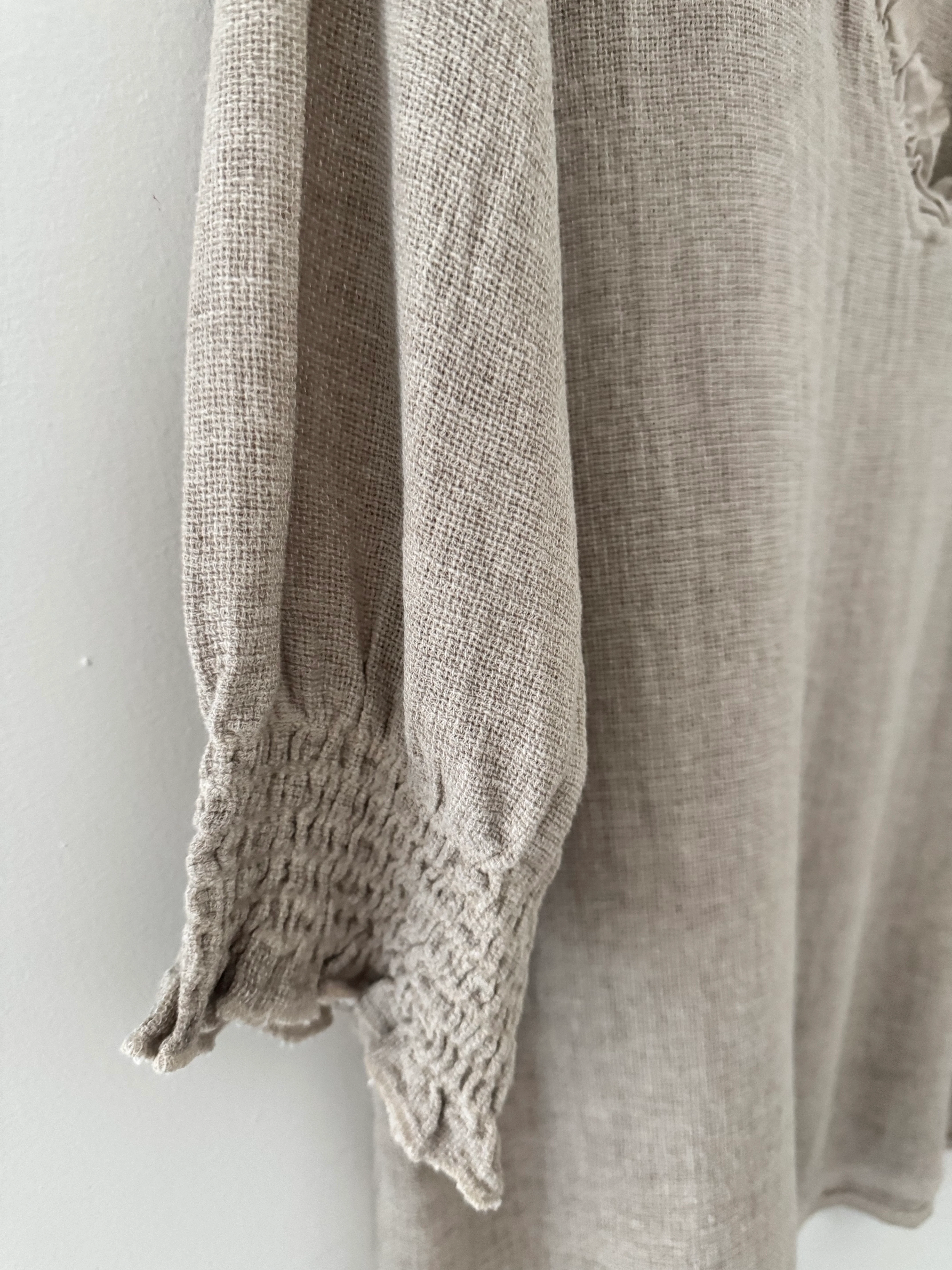 Linen & Cotton Top in Stone - Image 8