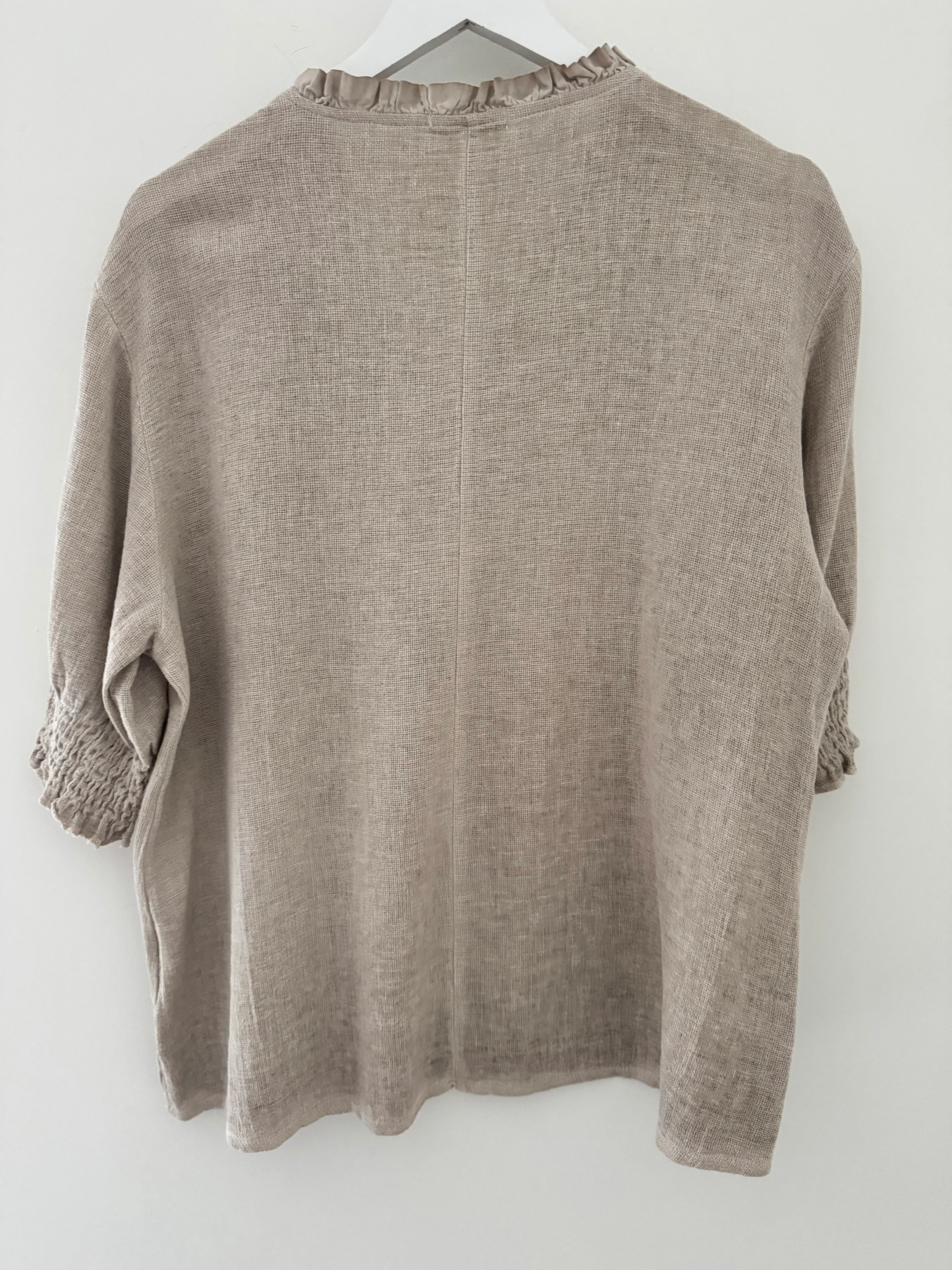 Linen & Cotton Top in Stone - Image 9