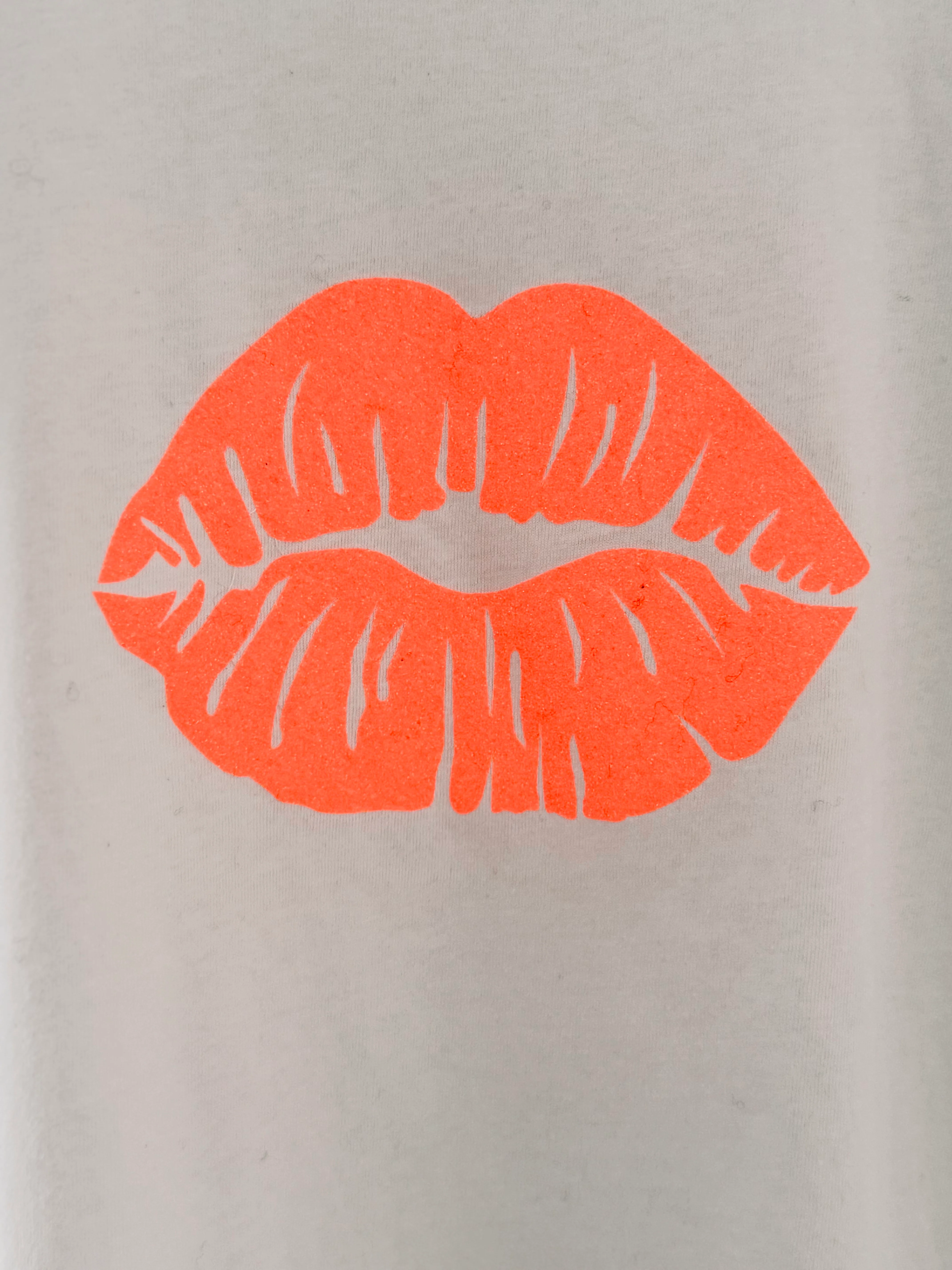 Lips Tee in White & Neon - Image 8