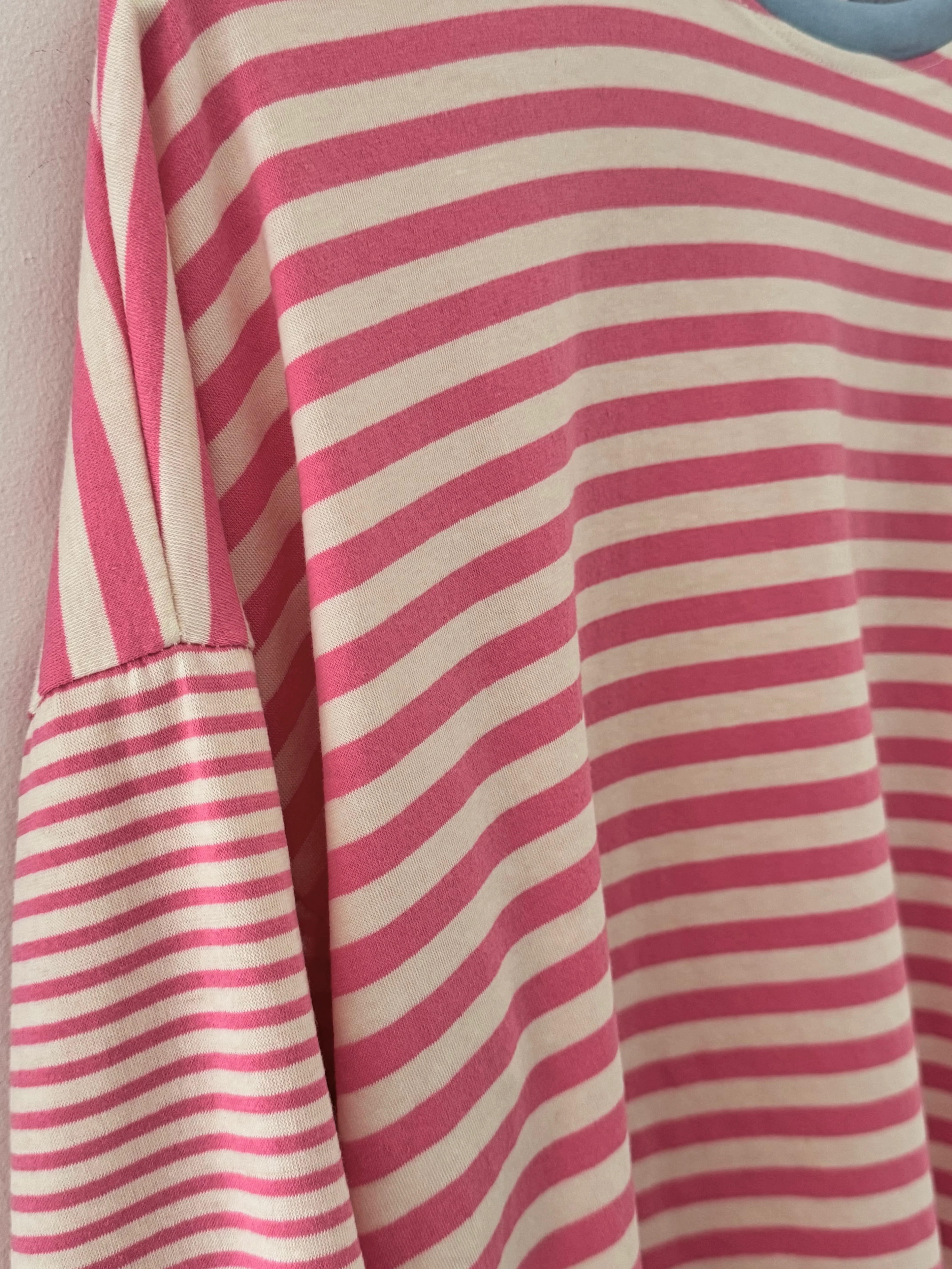 Long Sleeve Stripe Top in Pink & White - Image 11
