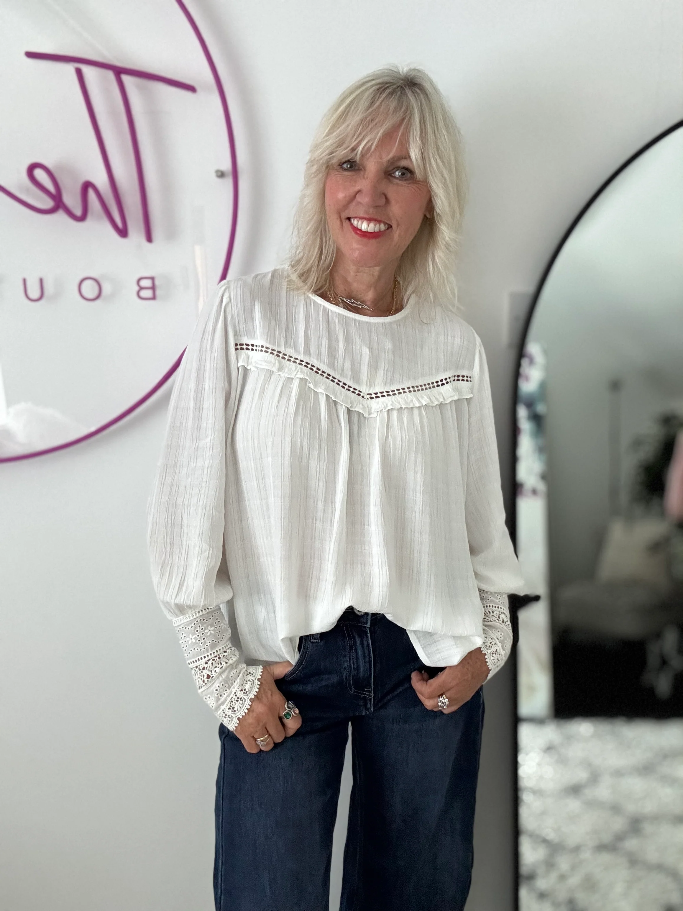 Luxe Blouse with Lace Cuffs - Image 10