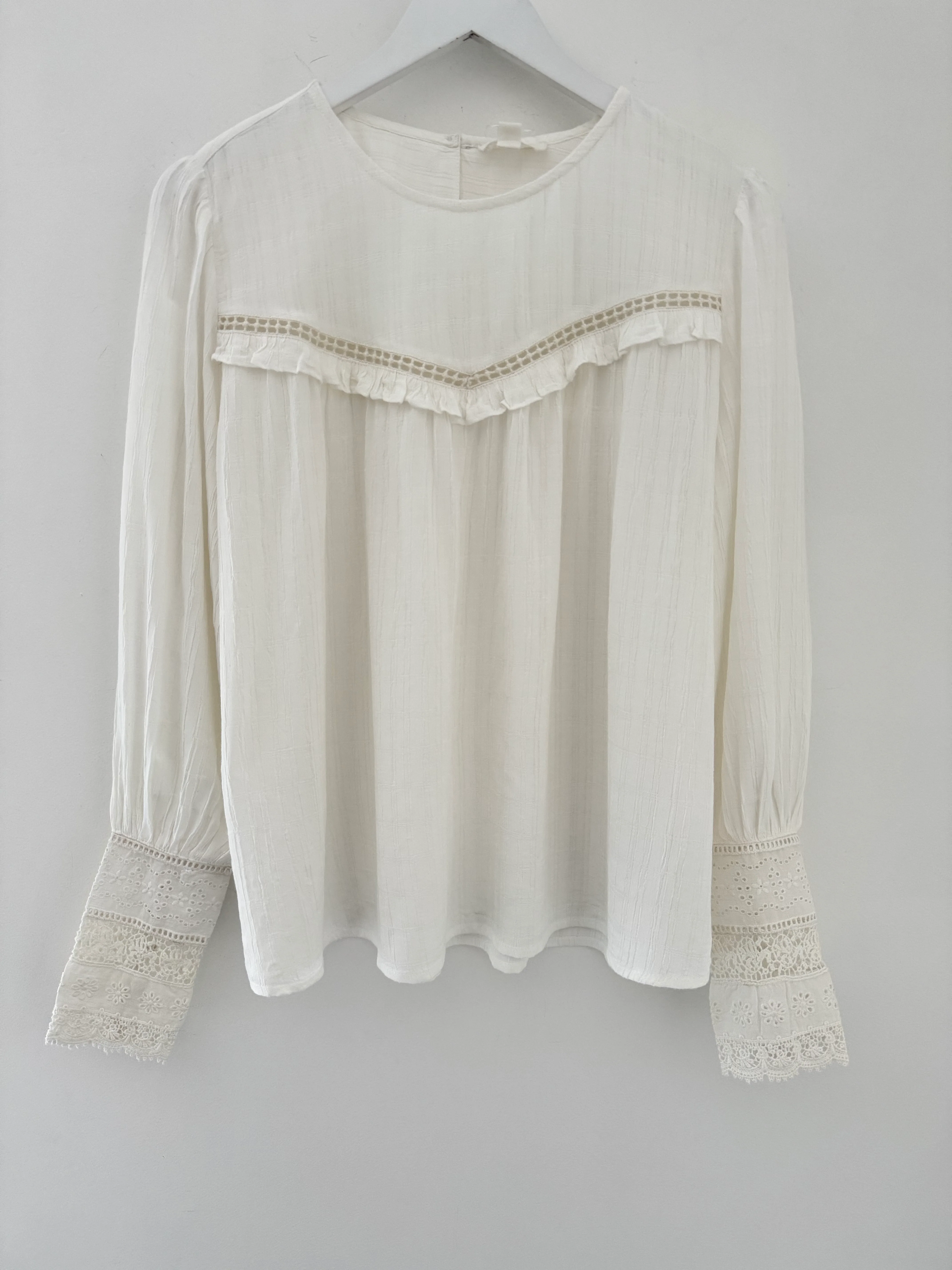 Luxe Blouse with Lace Cuffs - Image 11