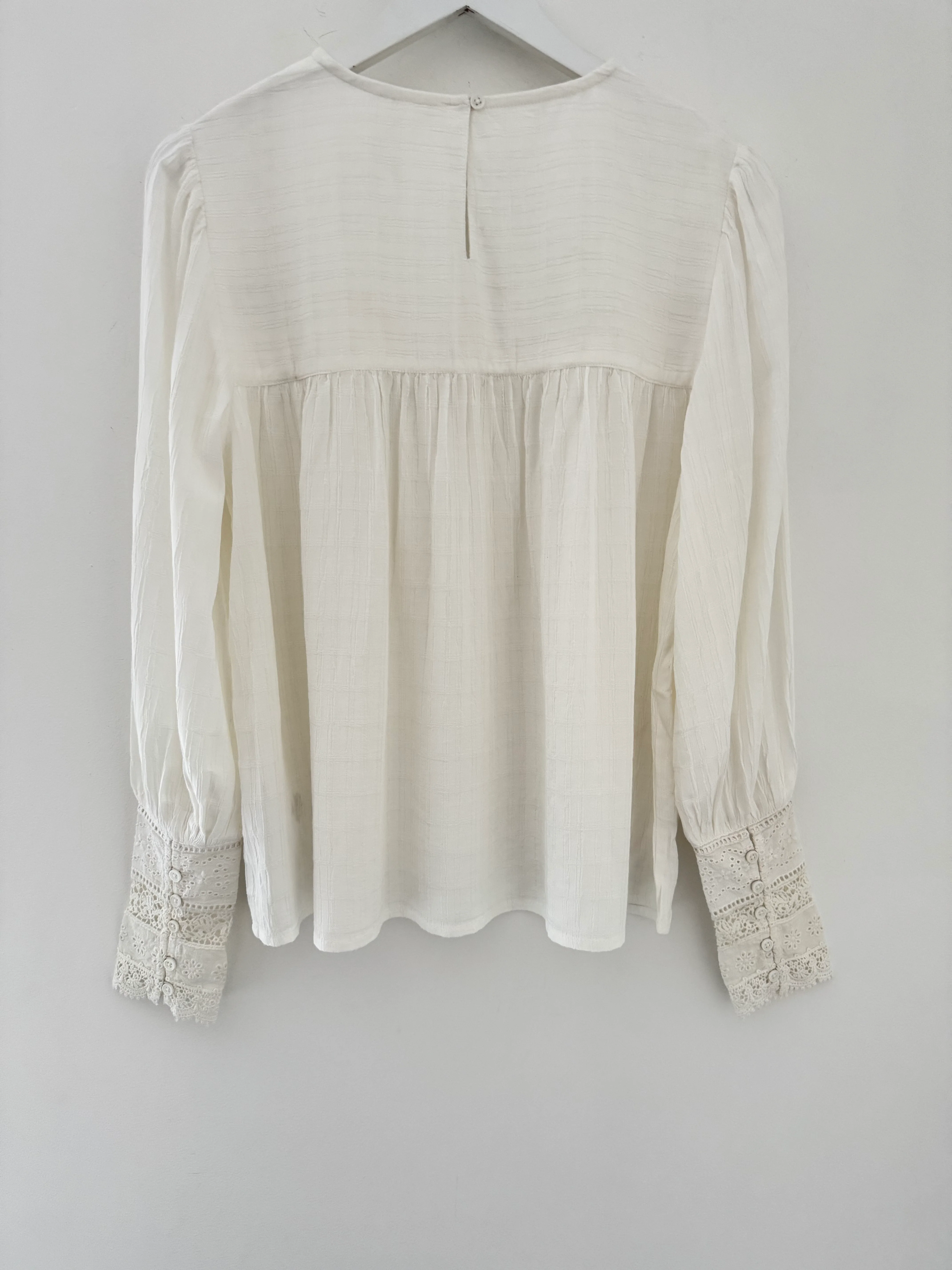 Luxe Blouse with Lace Cuffs - Image 13