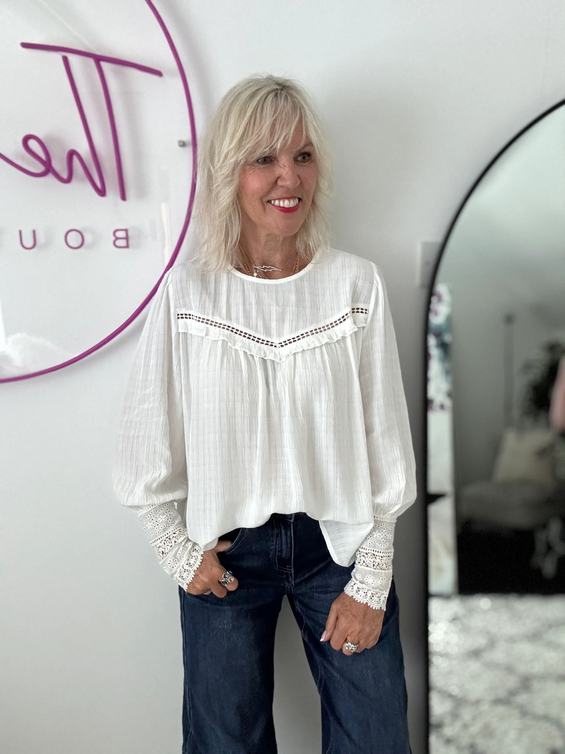 Luxe Blouse with Lace Cuffs - Image 6