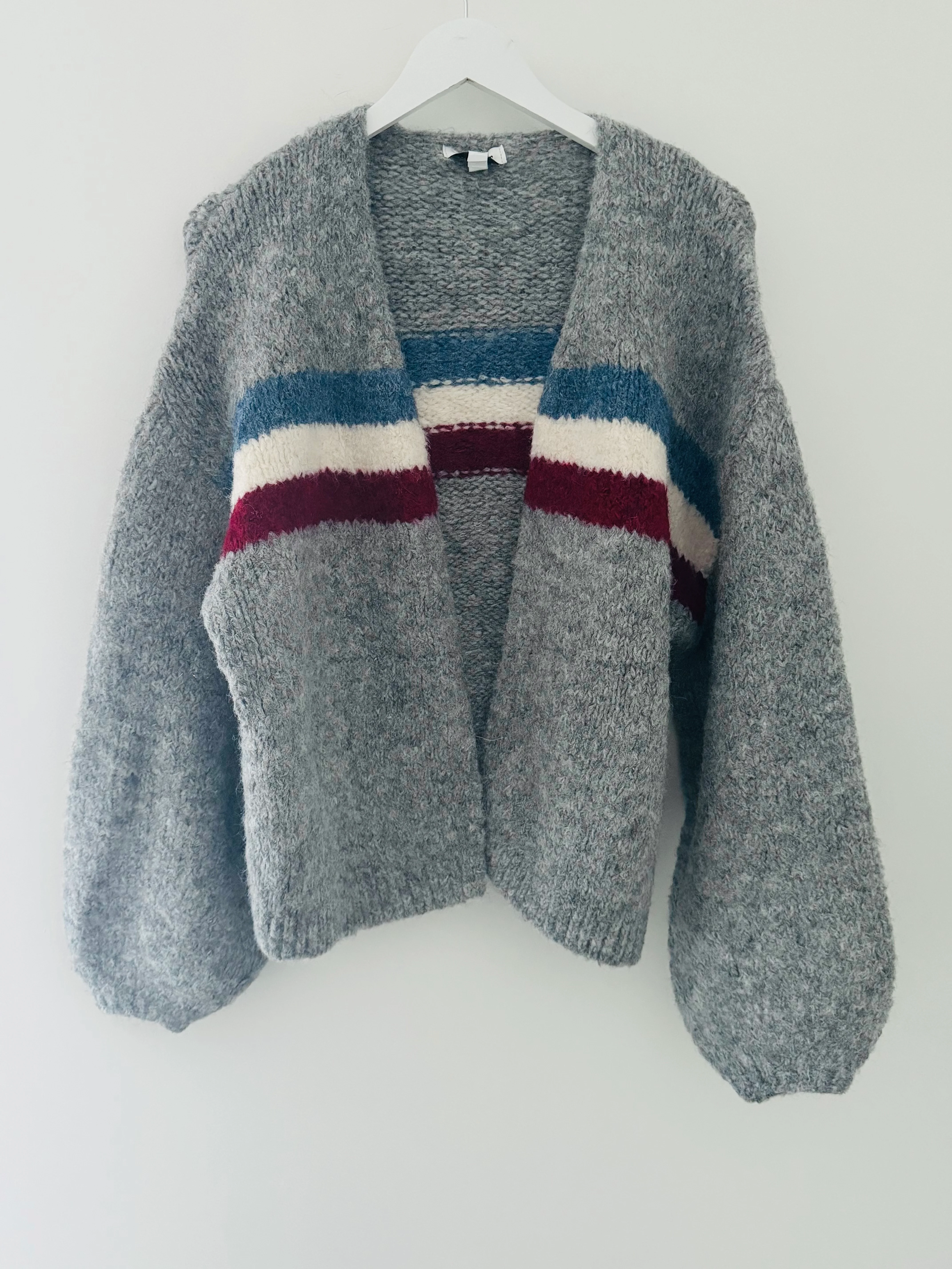 Soft Cardi with Stripes in Grey - Image 9