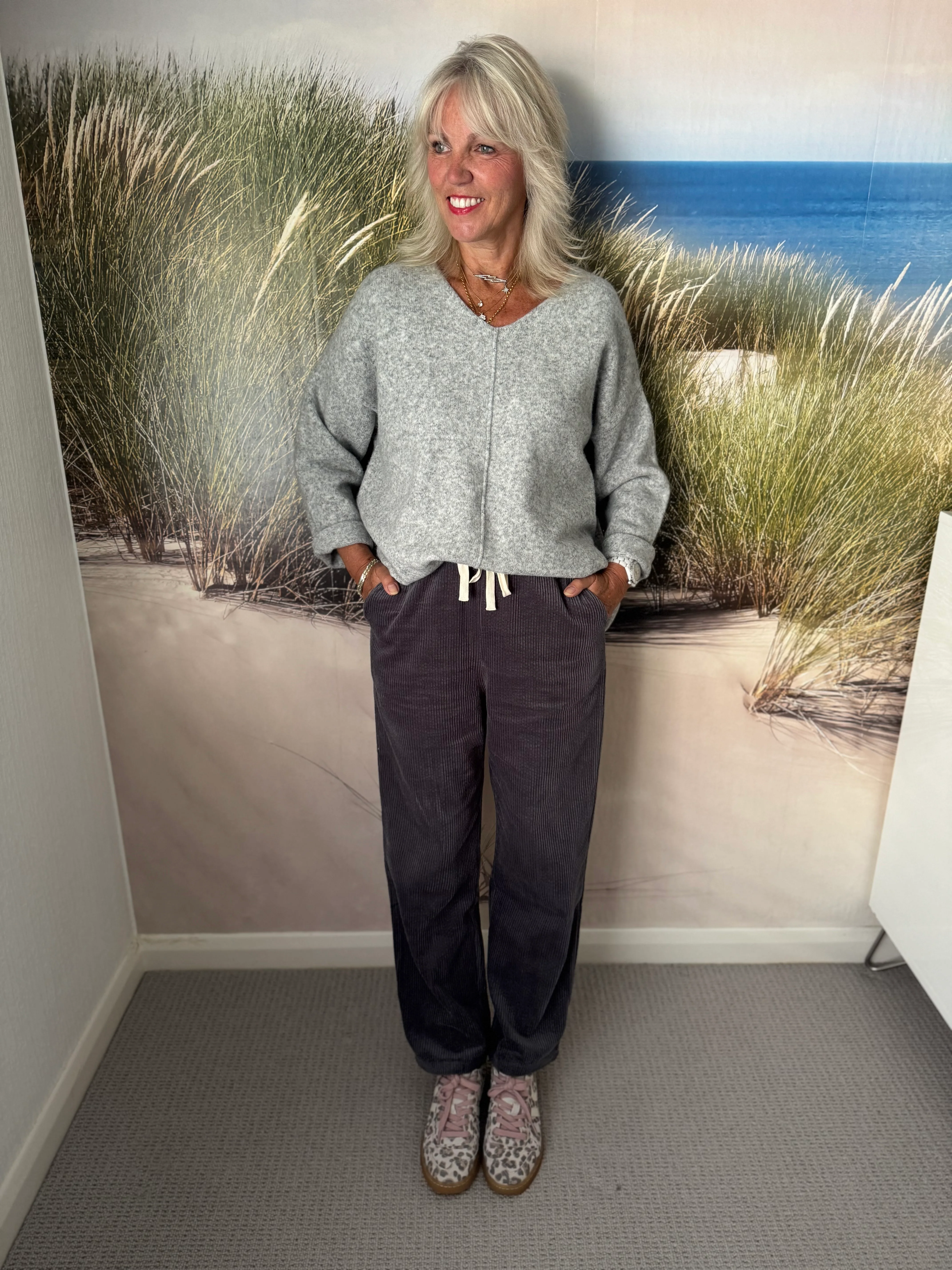 Luxe Cord Joggers in Deep Grey - Image 11