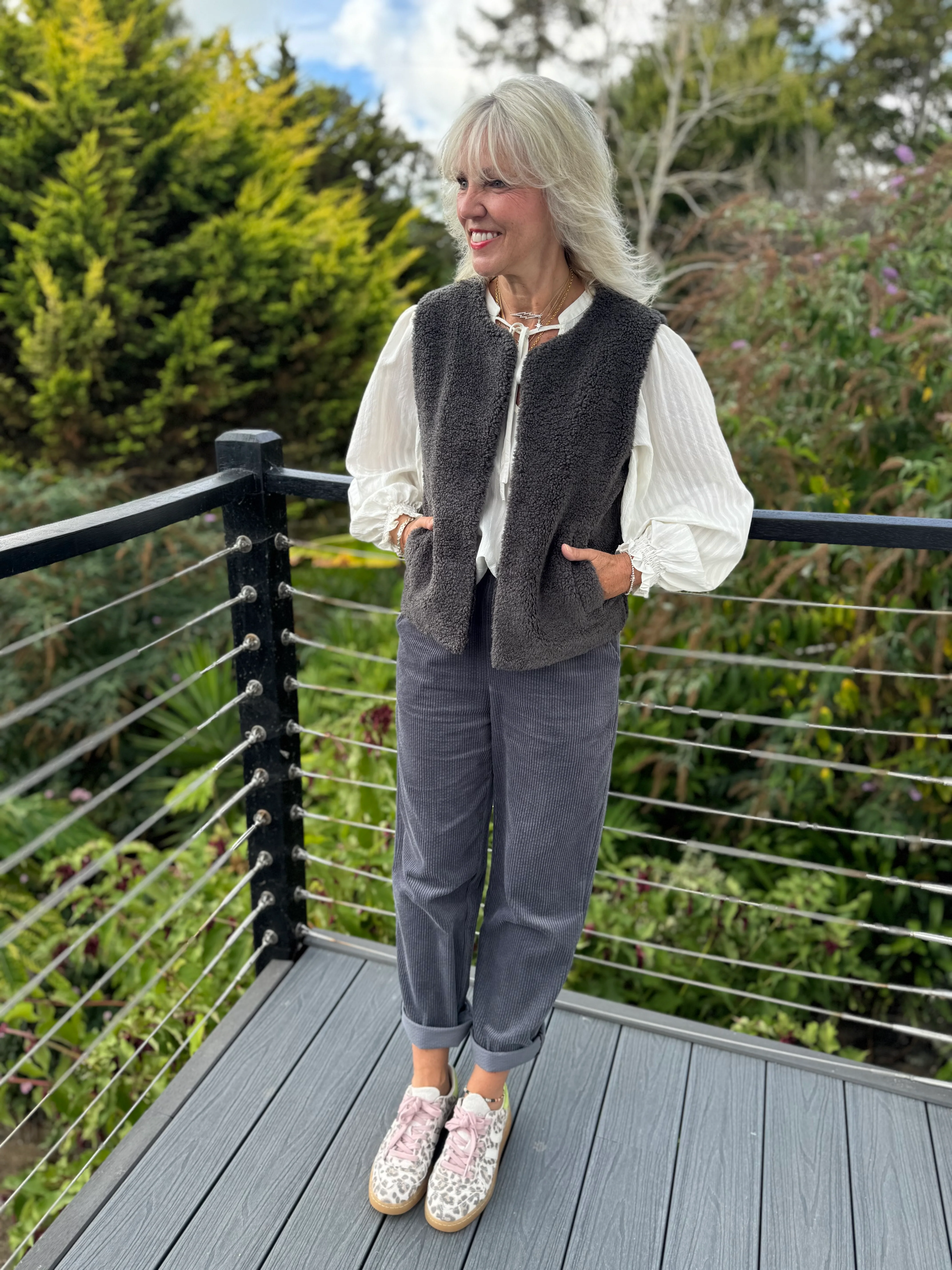 Luxe Cord Joggers in Deep Grey - Image 4