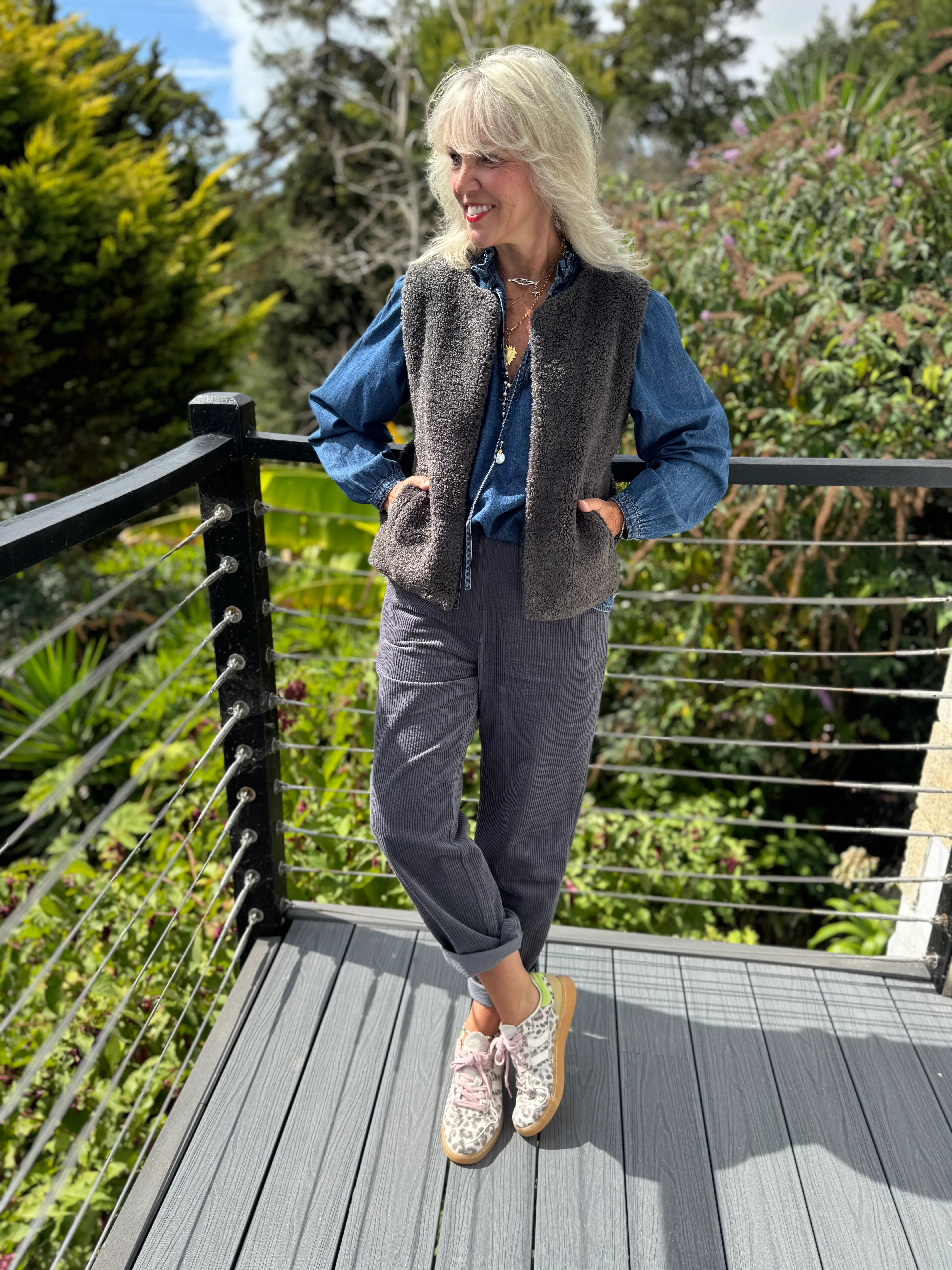 Luxe Cord Joggers in Deep Grey - Image 6