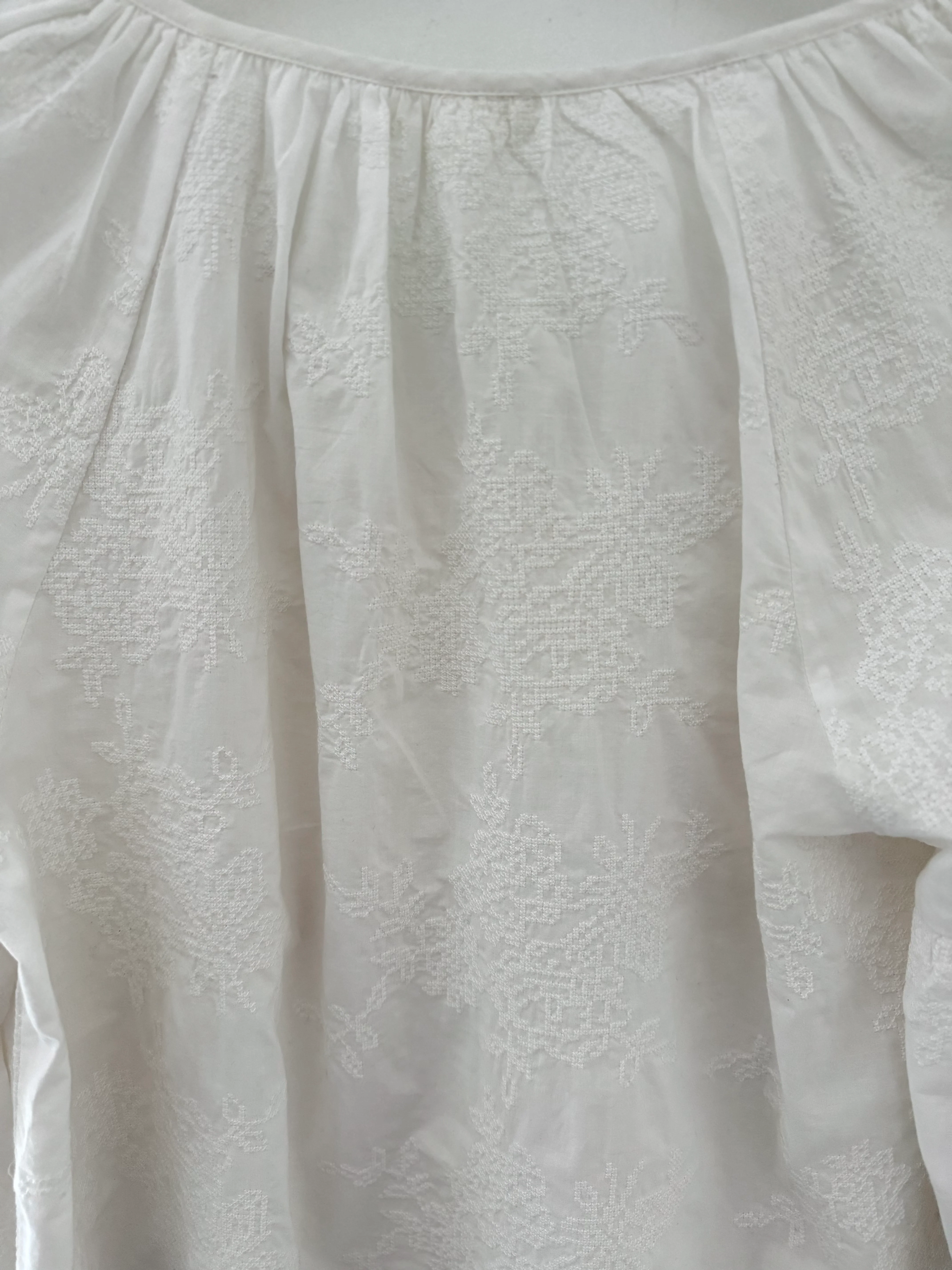 Luxe Embroidered Blouse in Ivory - Image 11