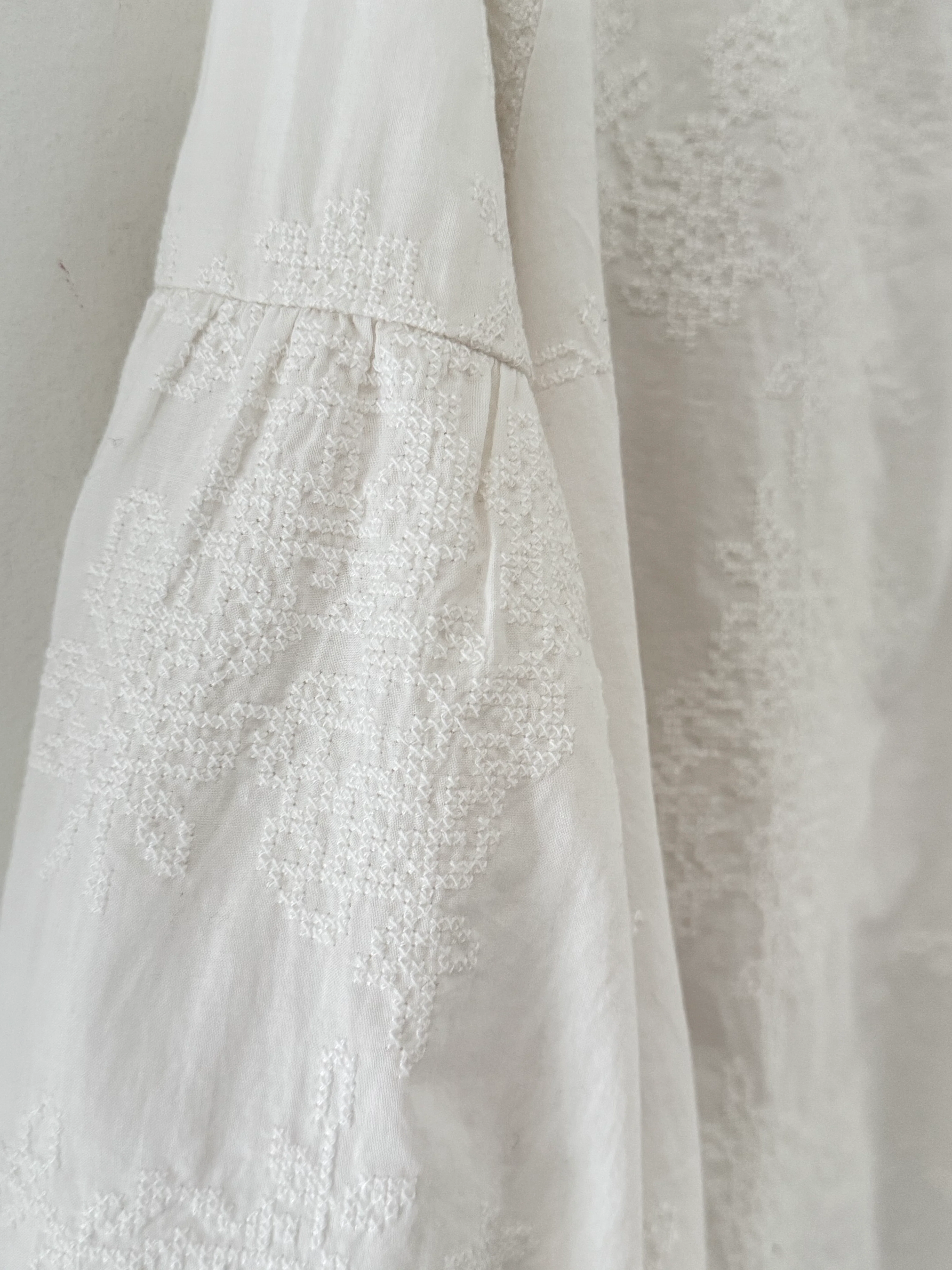 Luxe Embroidered Blouse in Ivory - Image 13
