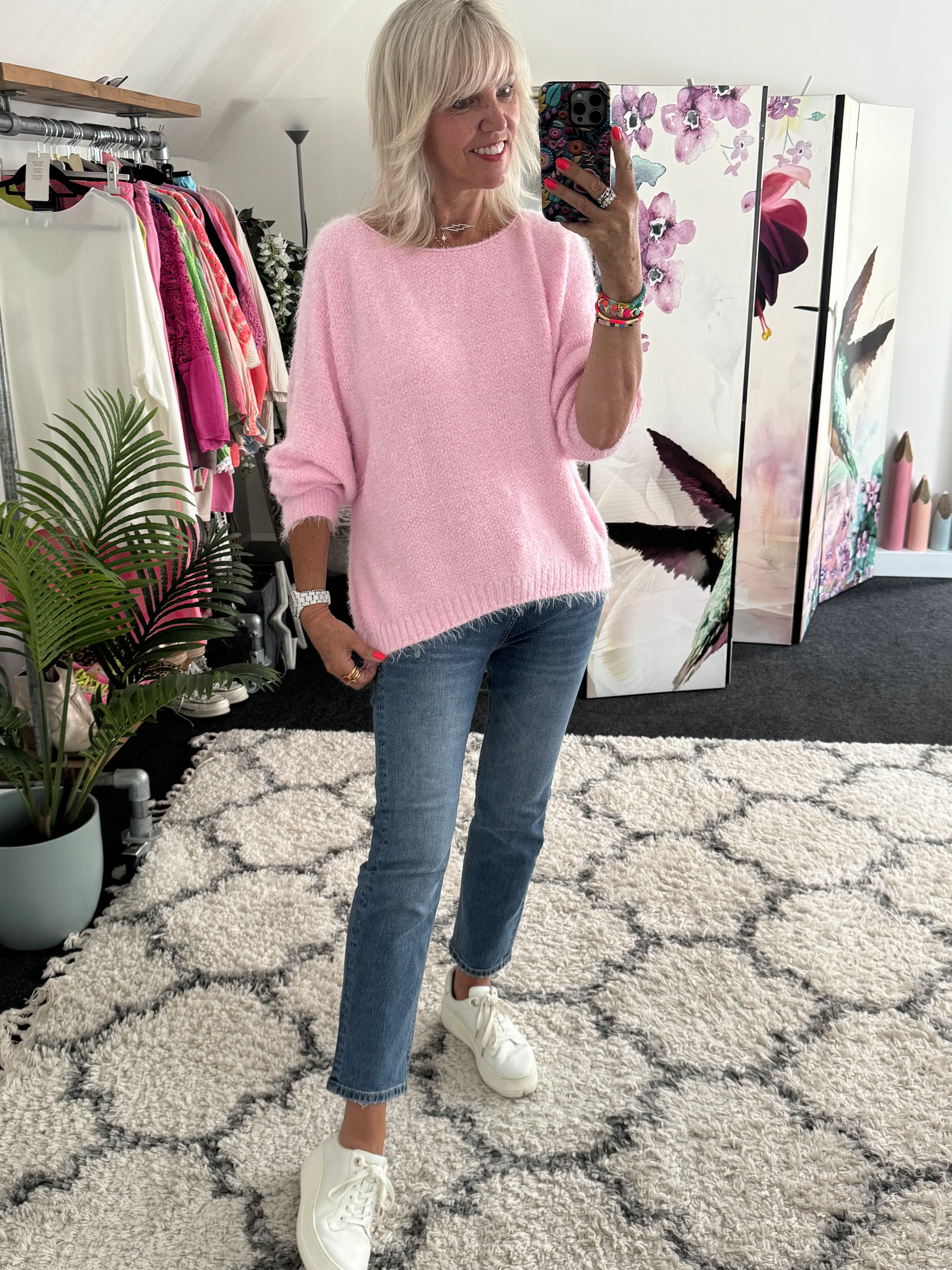 Luxe Fluffy Jumper in Baby Pink - Image 3