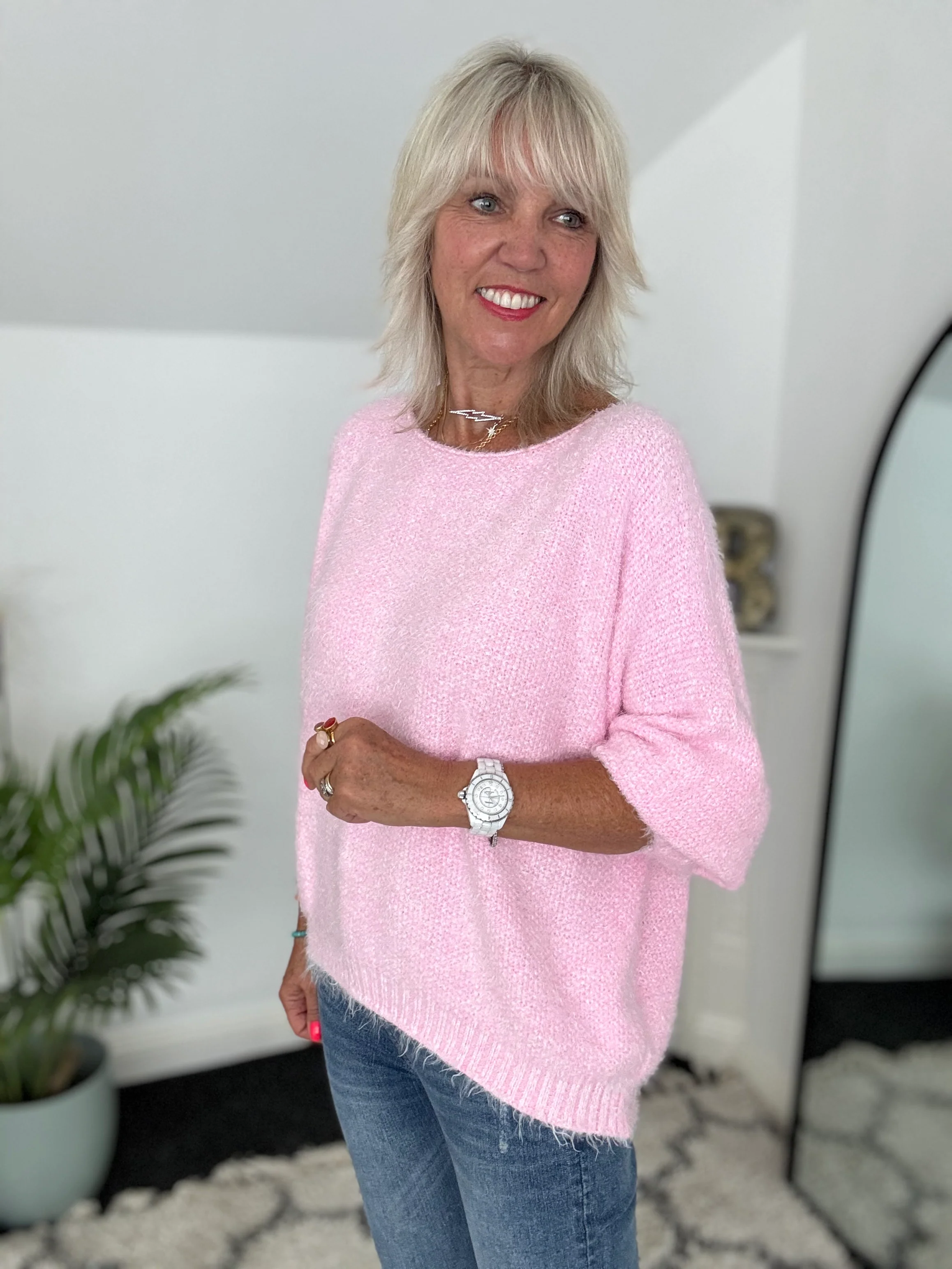 Luxe Fluffy Jumper in Baby Pink - Image 6