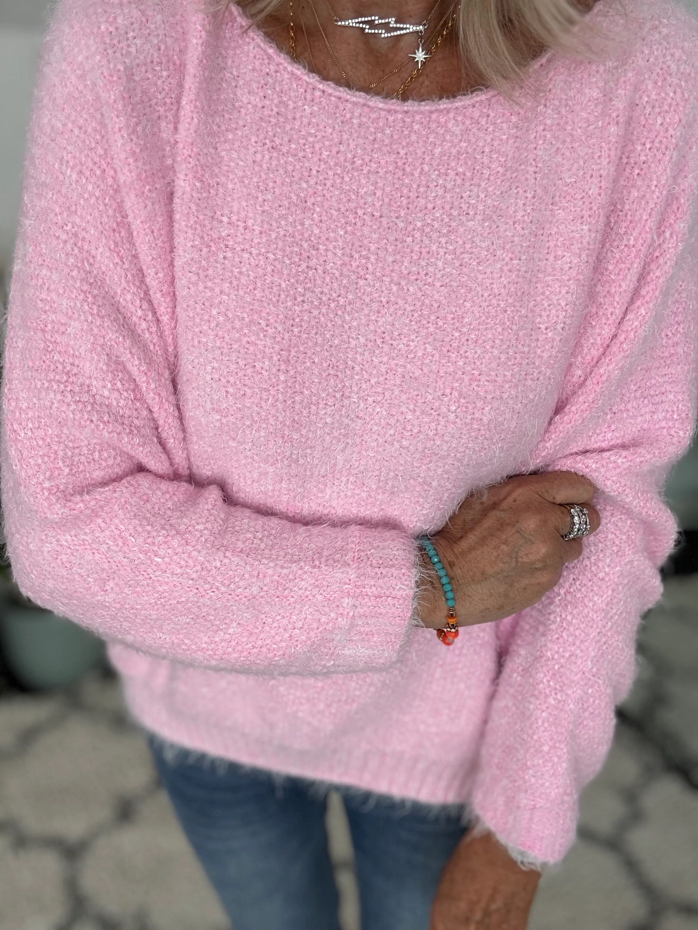 Luxe Fluffy Jumper in Baby Pink - Image 7