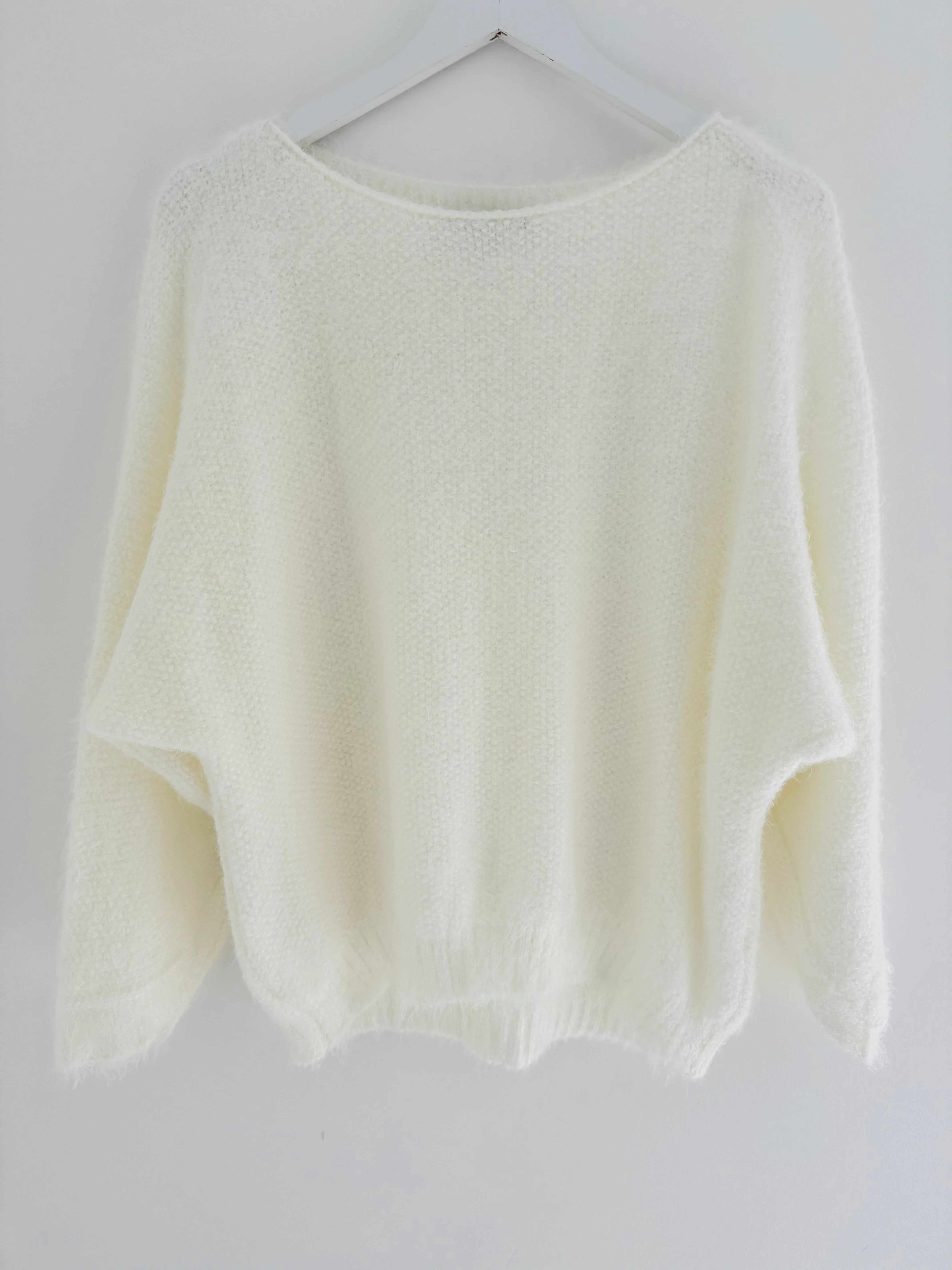 Luxe Fluffy Jumper in Ivory - Image 10