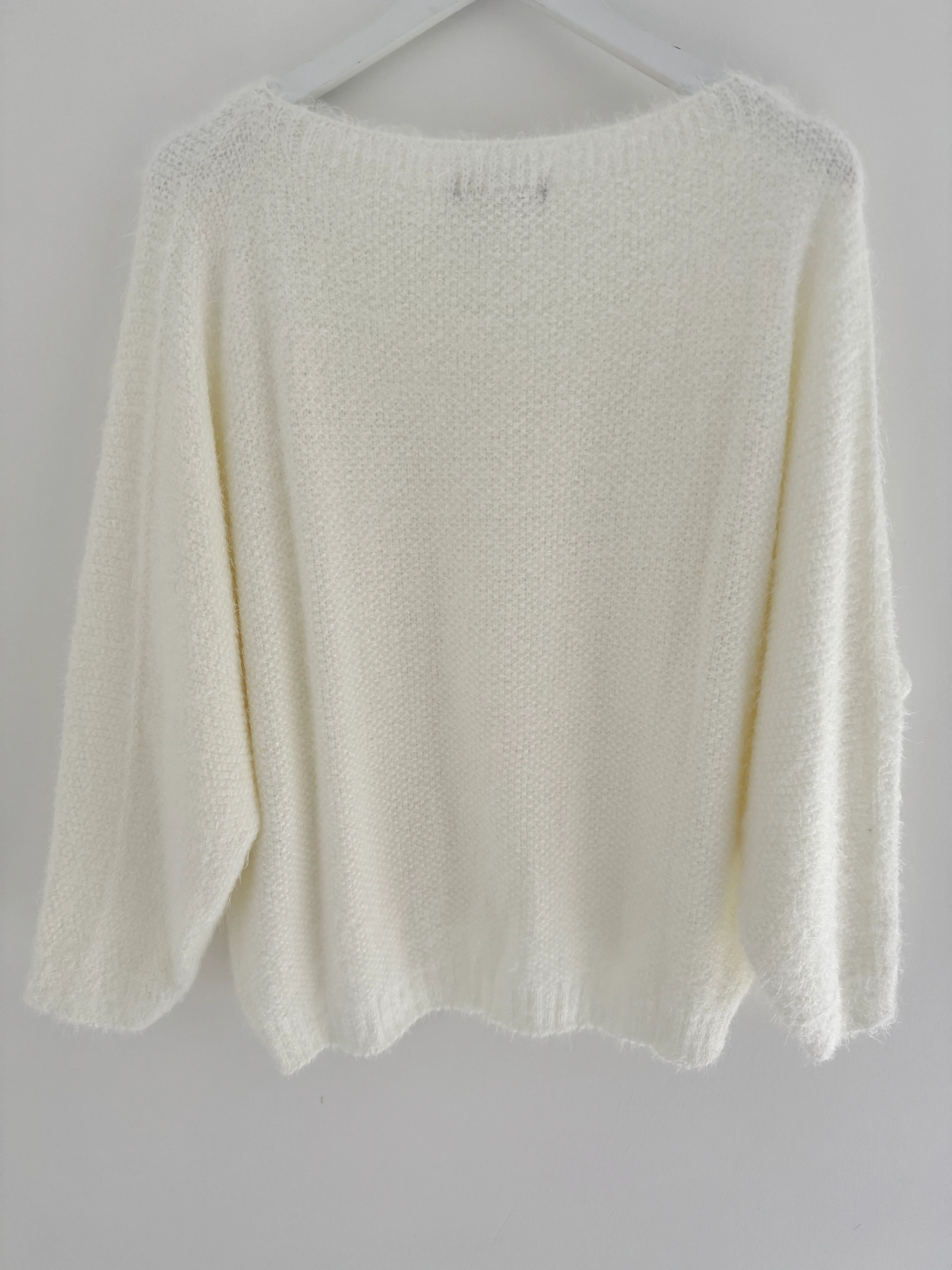 Luxe Fluffy Jumper in Ivory - Image 13