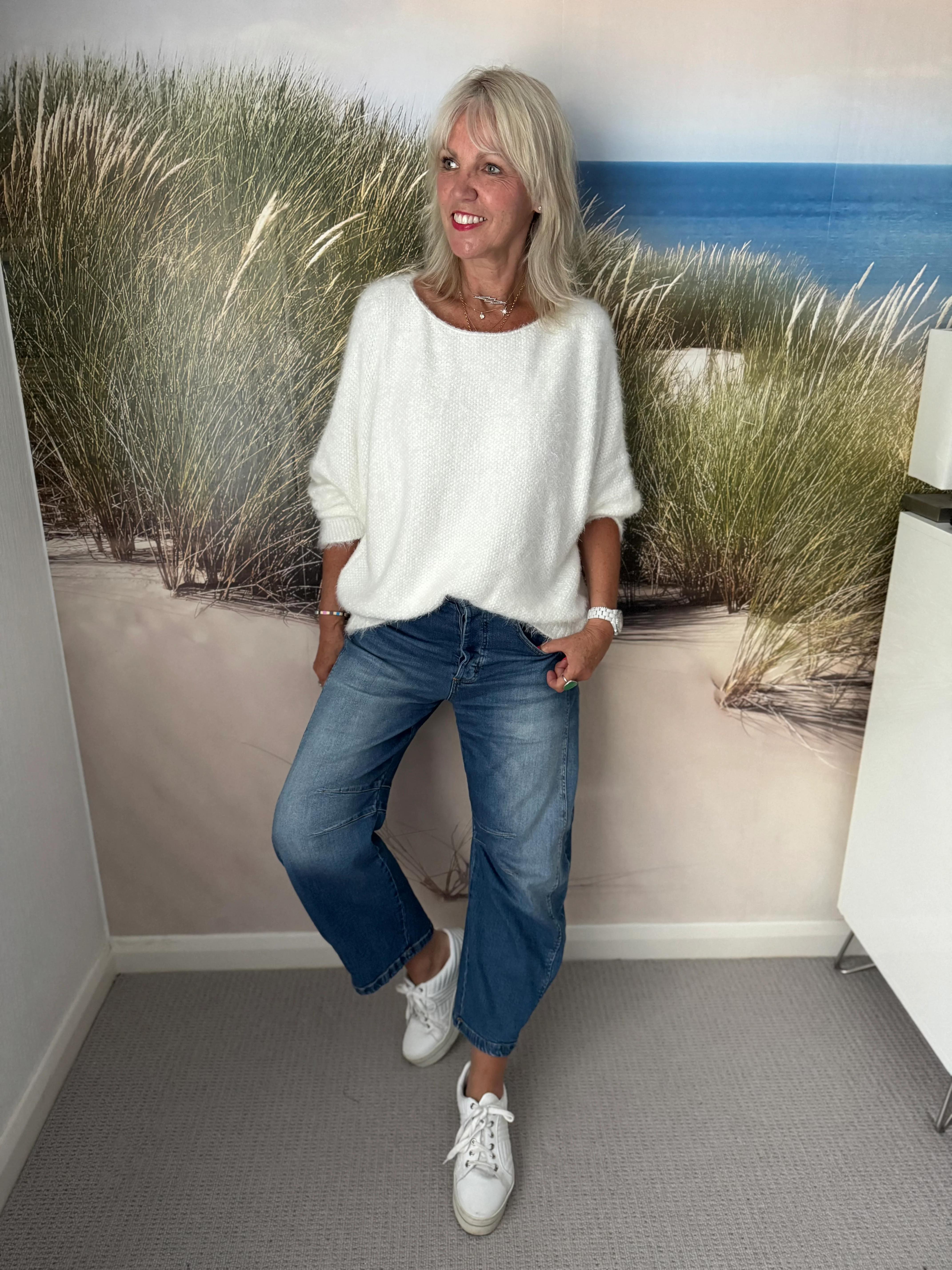 Luxe Fluffy Jumper in Ivory - Image 4