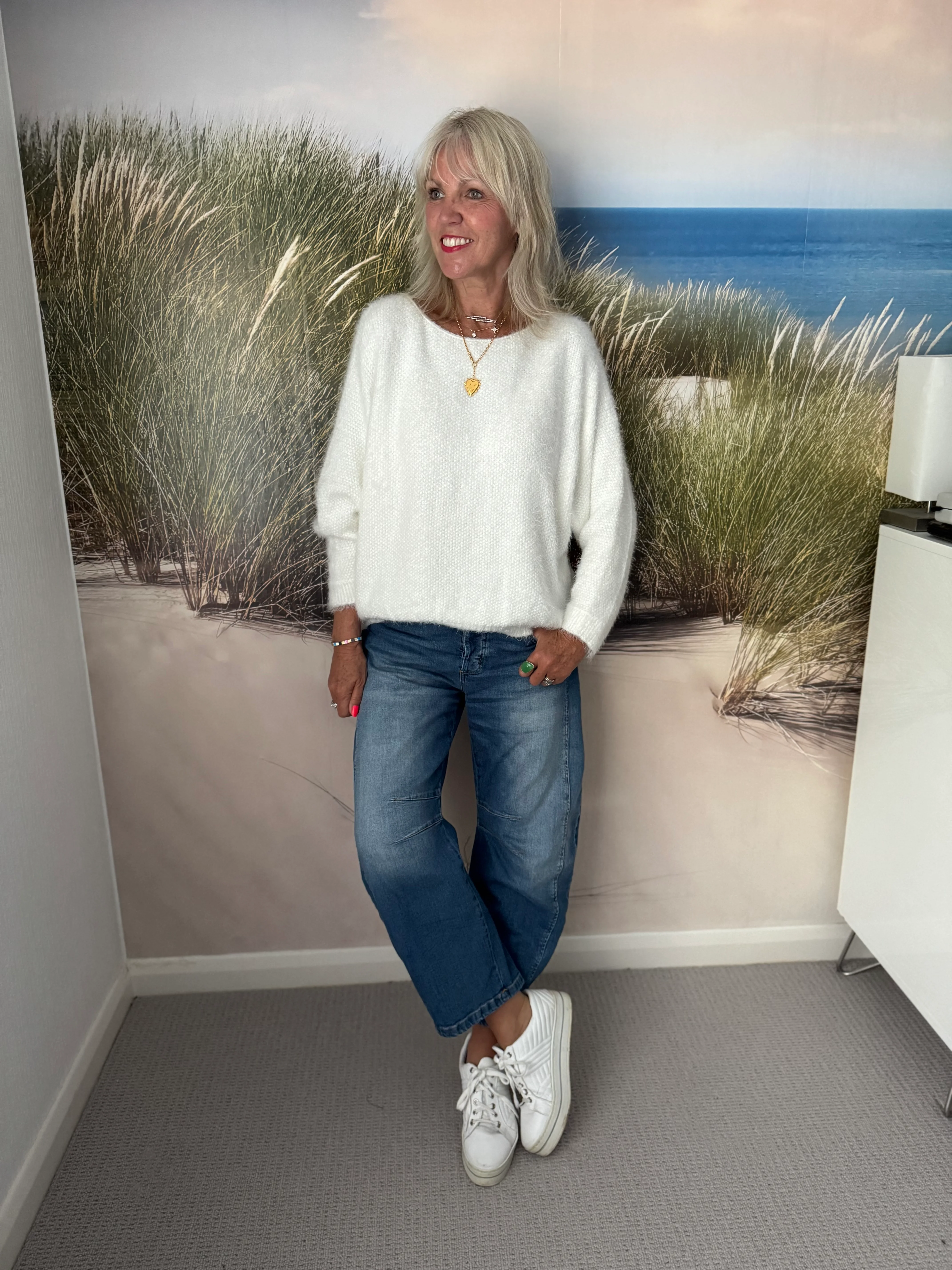 Luxe Fluffy Jumper in Ivory - Image 7
