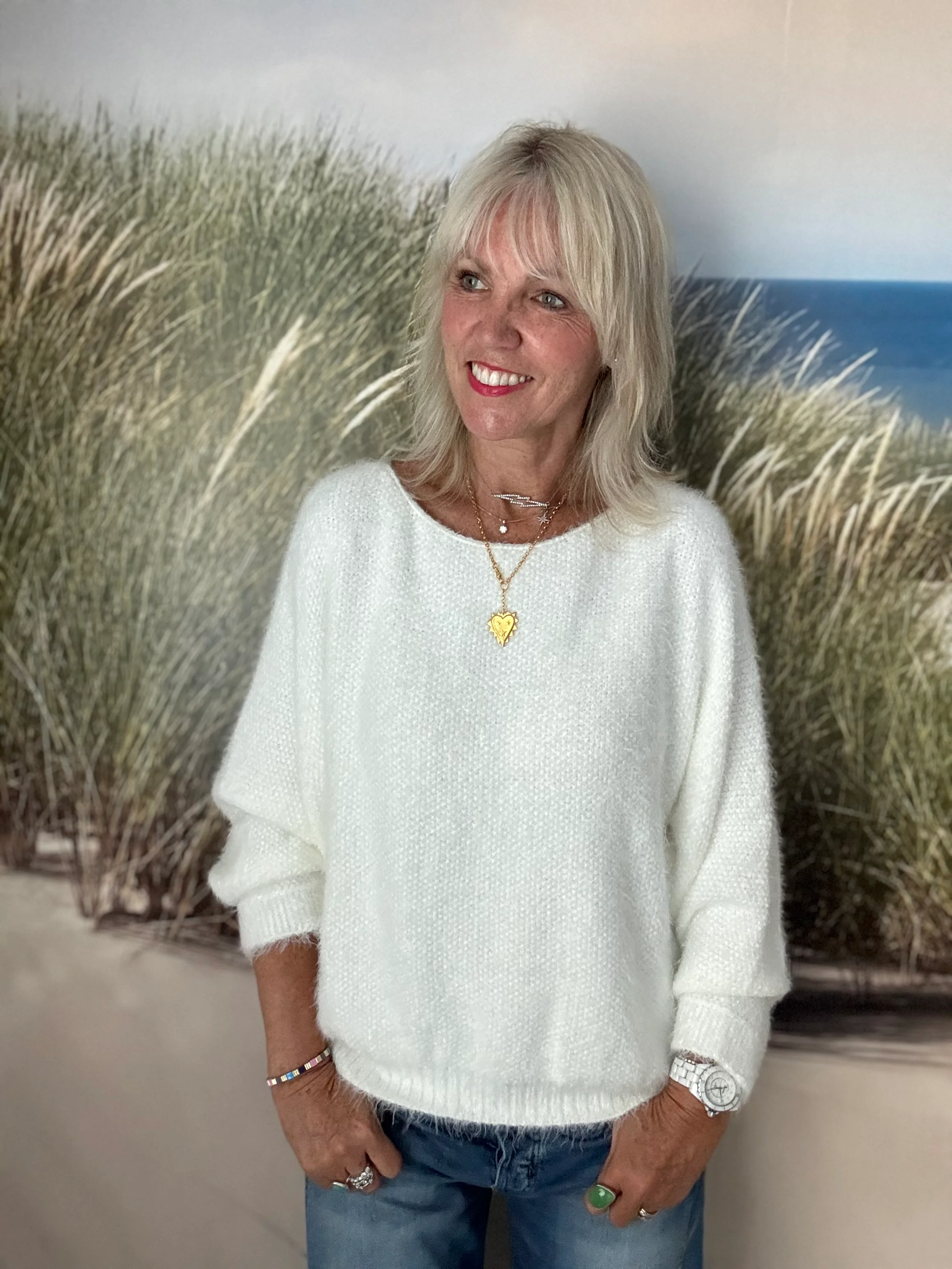 Luxe Fluffy Jumper in Ivory - Image 8