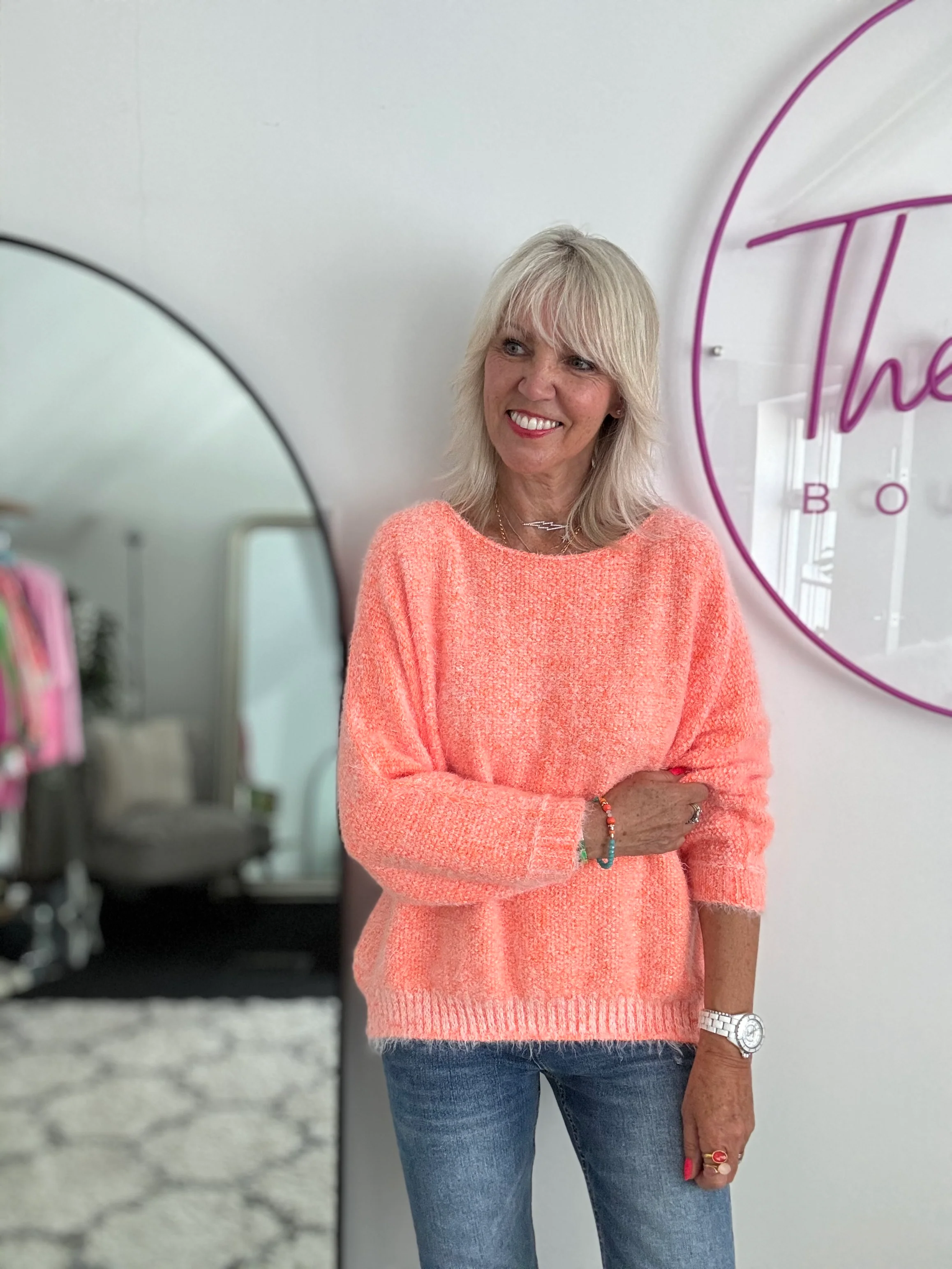 Luxe Fluffy Jumper in Orange Sherbert - Image 6