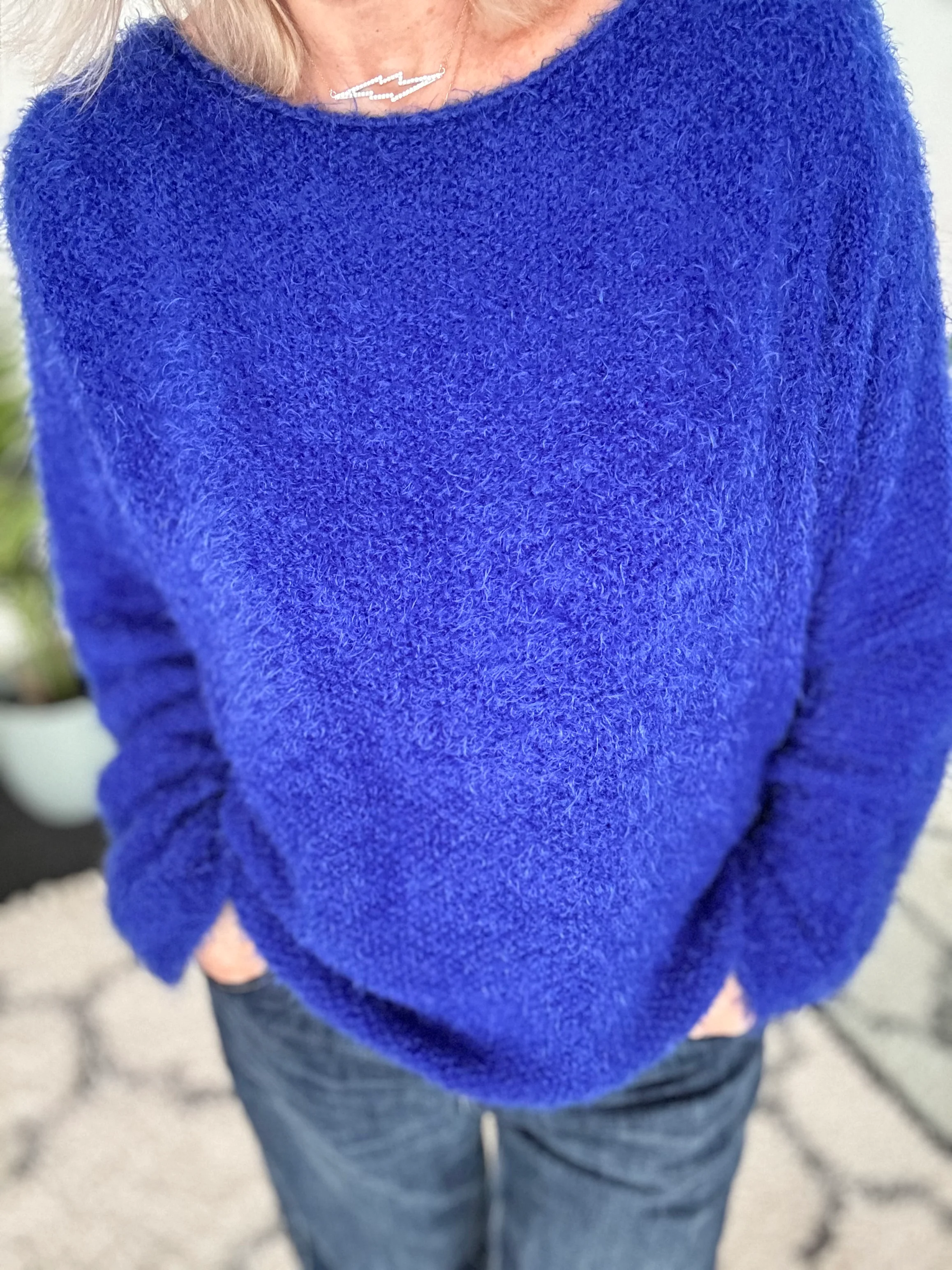 Luxe Fluffy Jumper in Royal Blue - Image 6