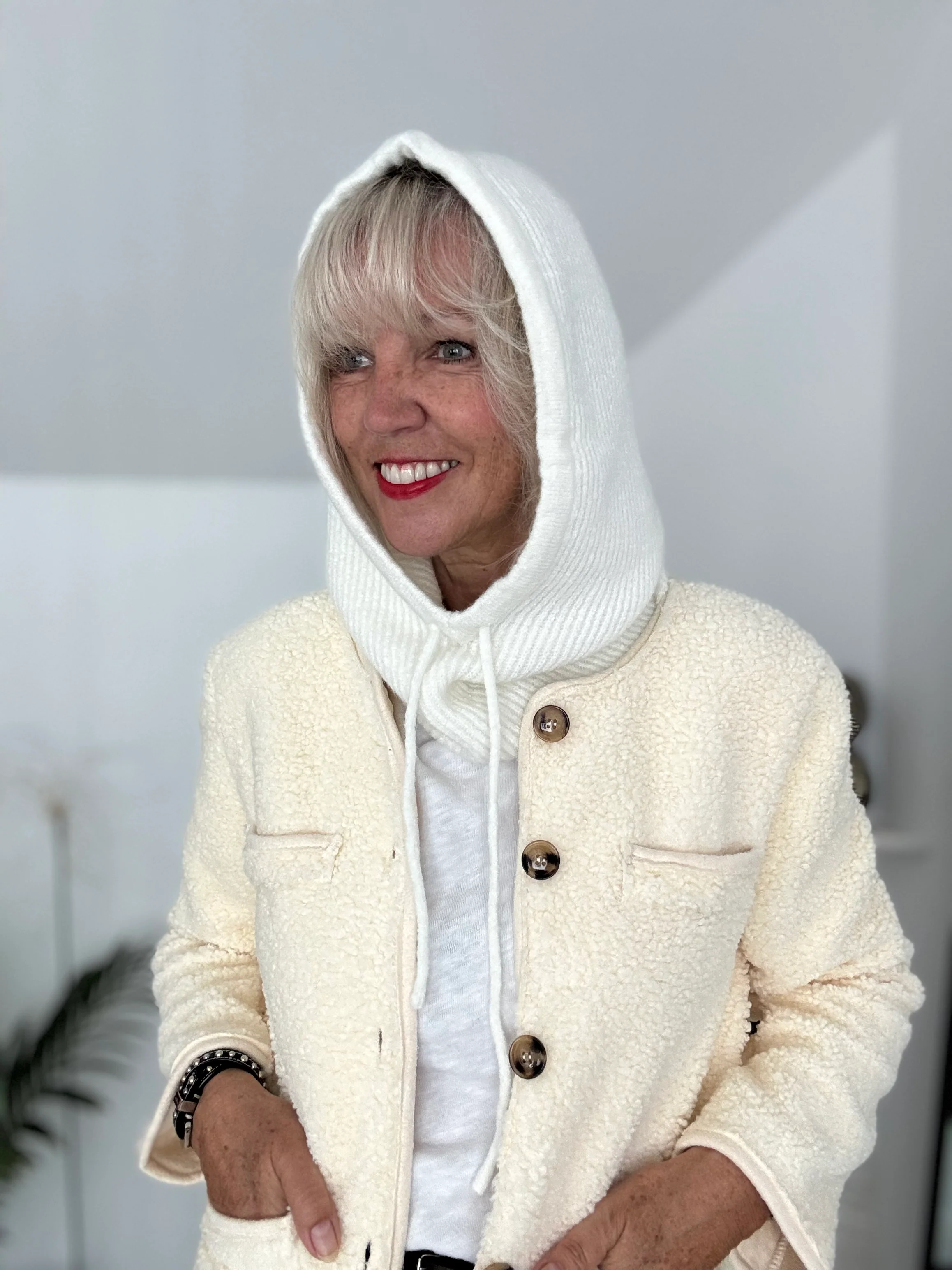 Luxe Hooded Snood in Ivory - Image 4