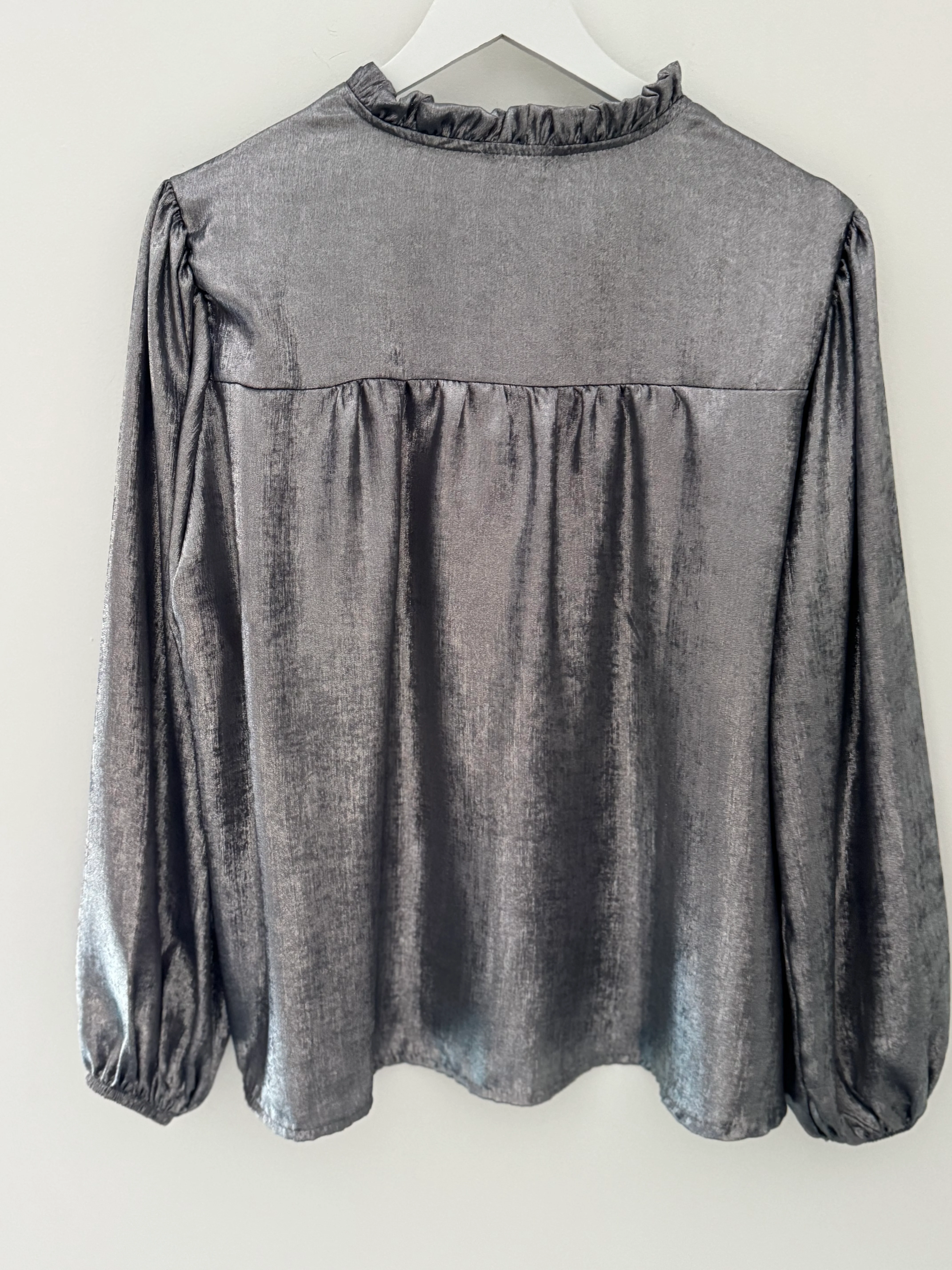Luxe Metallic Blouse in Silver - Image 10