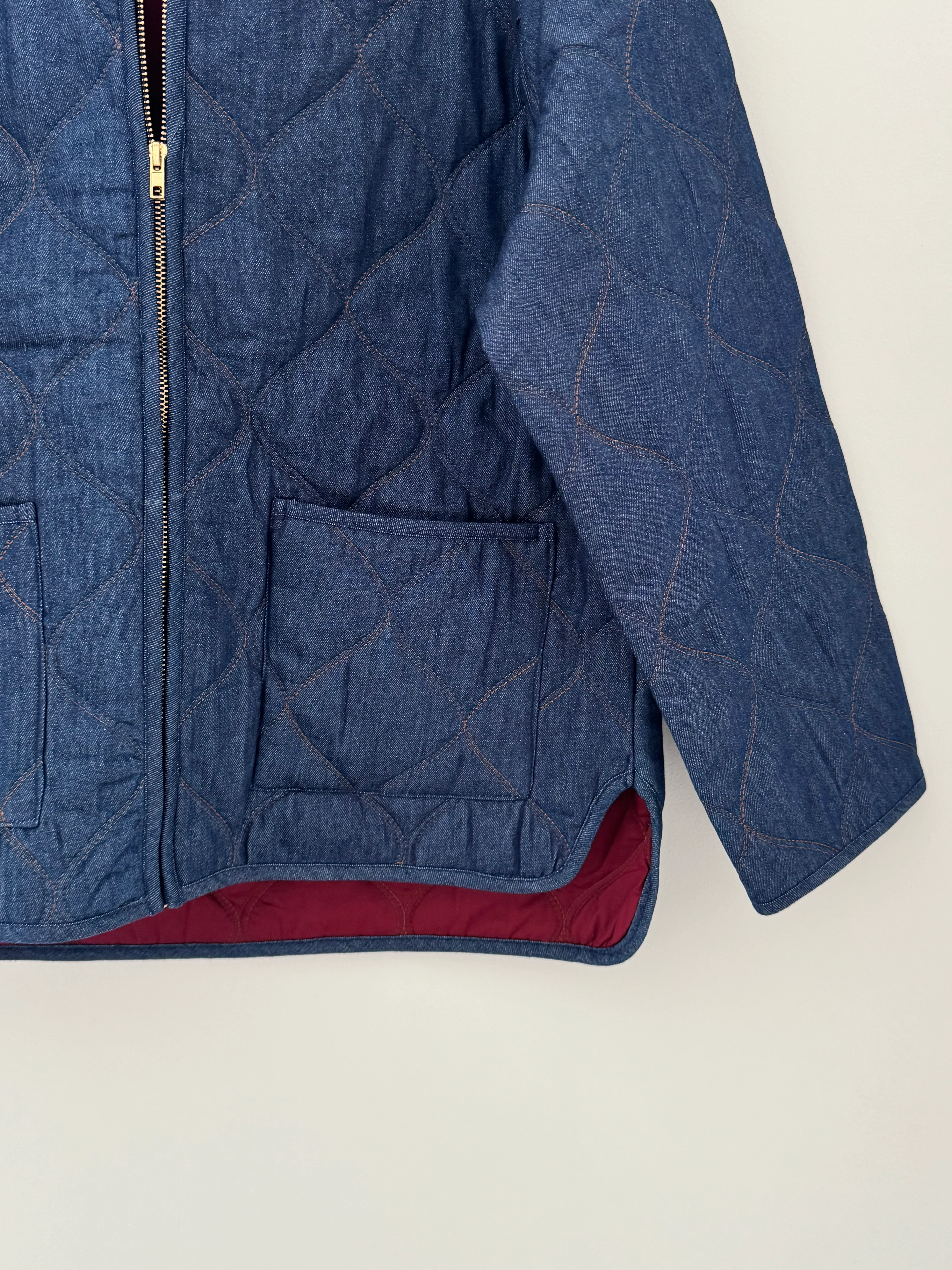 Luxe Quilted Jacket in Deep Denim - Image 14