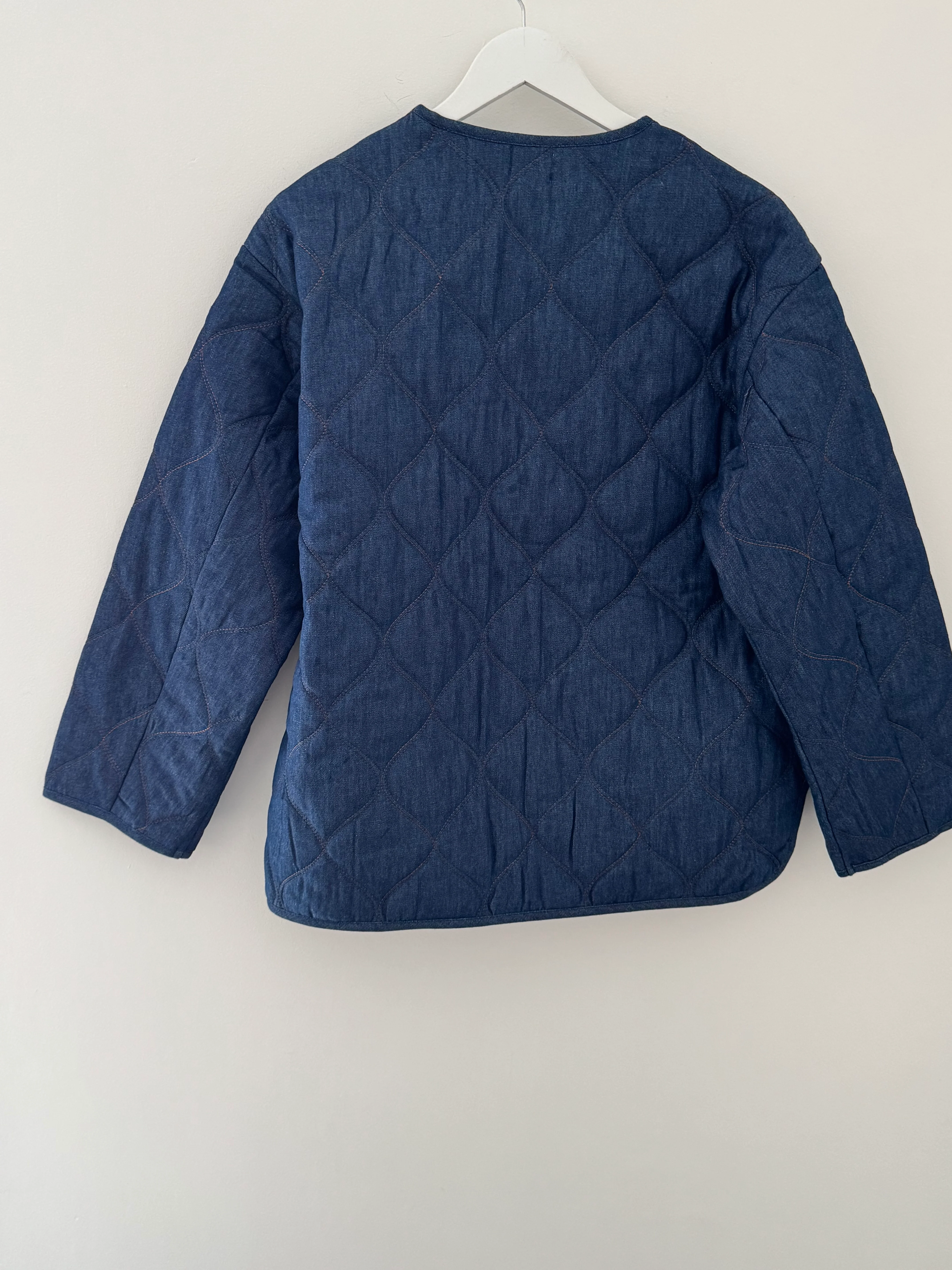 Luxe Quilted Jacket in Deep Denim - Image 15