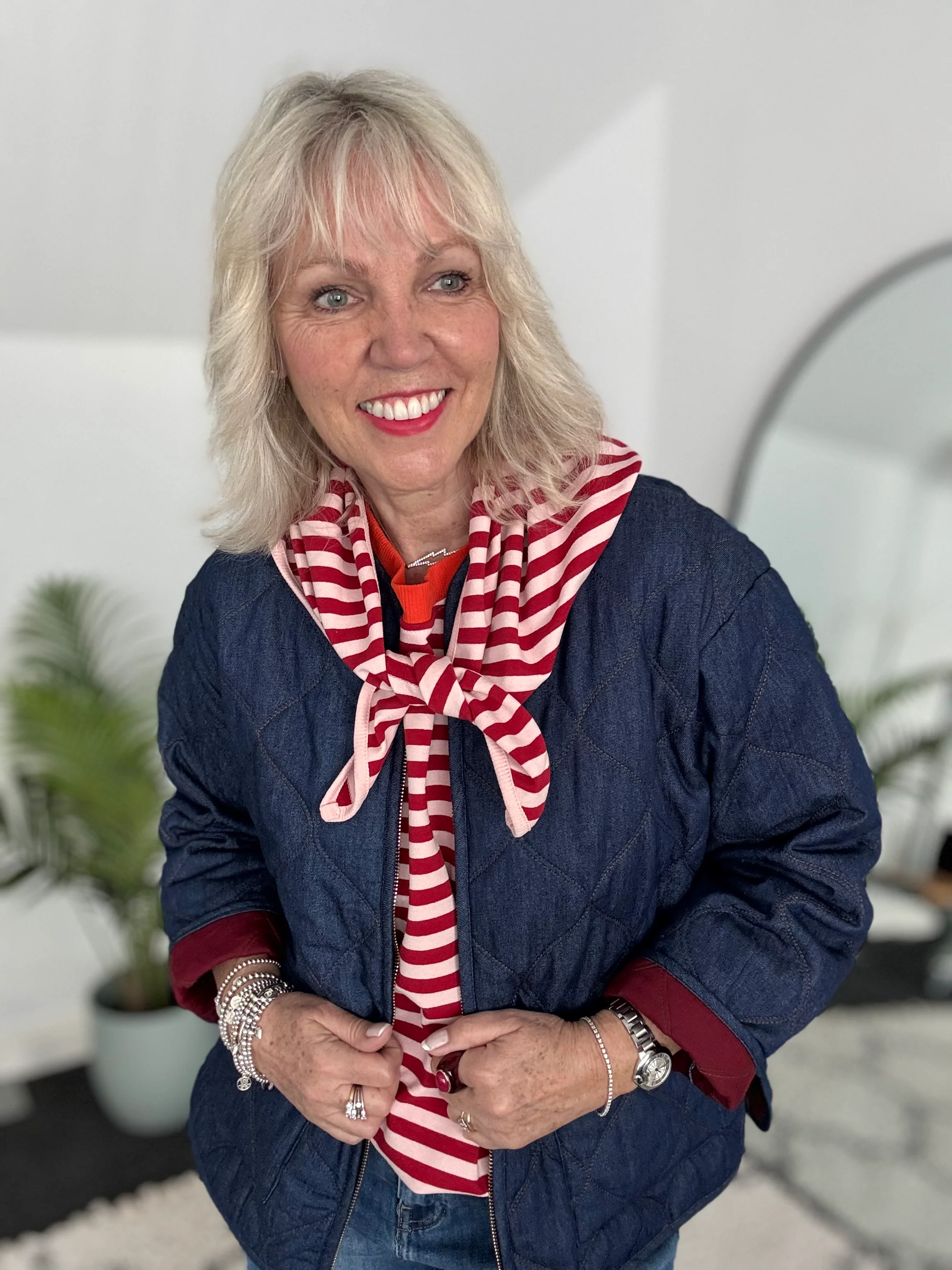 Luxe Quilted Jacket in Deep Denim - Image 8