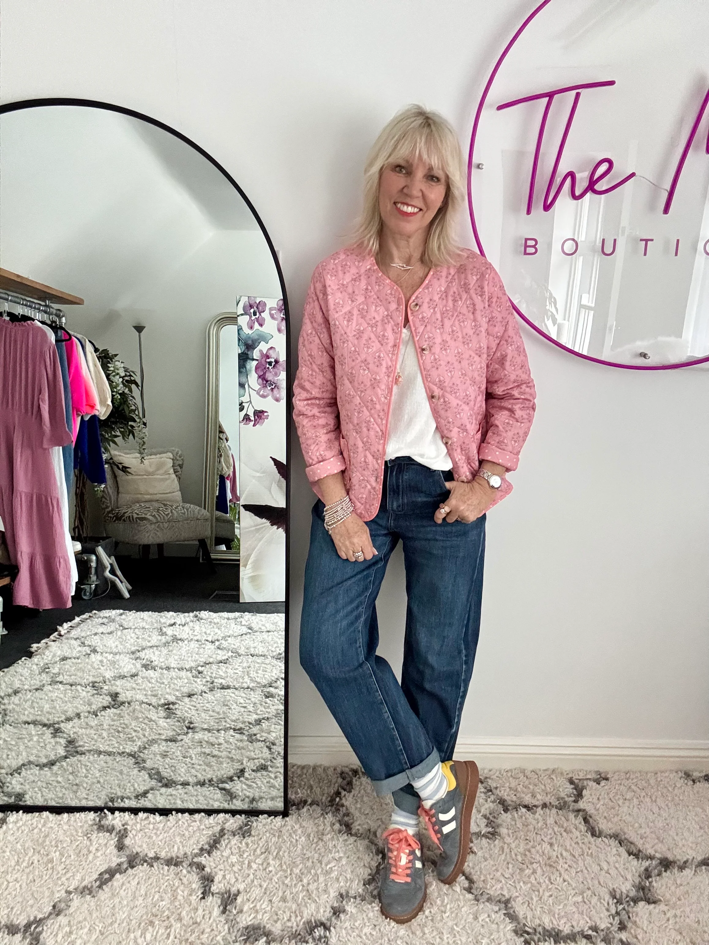 Luxe Quilted Jacket in Pink - Image 4