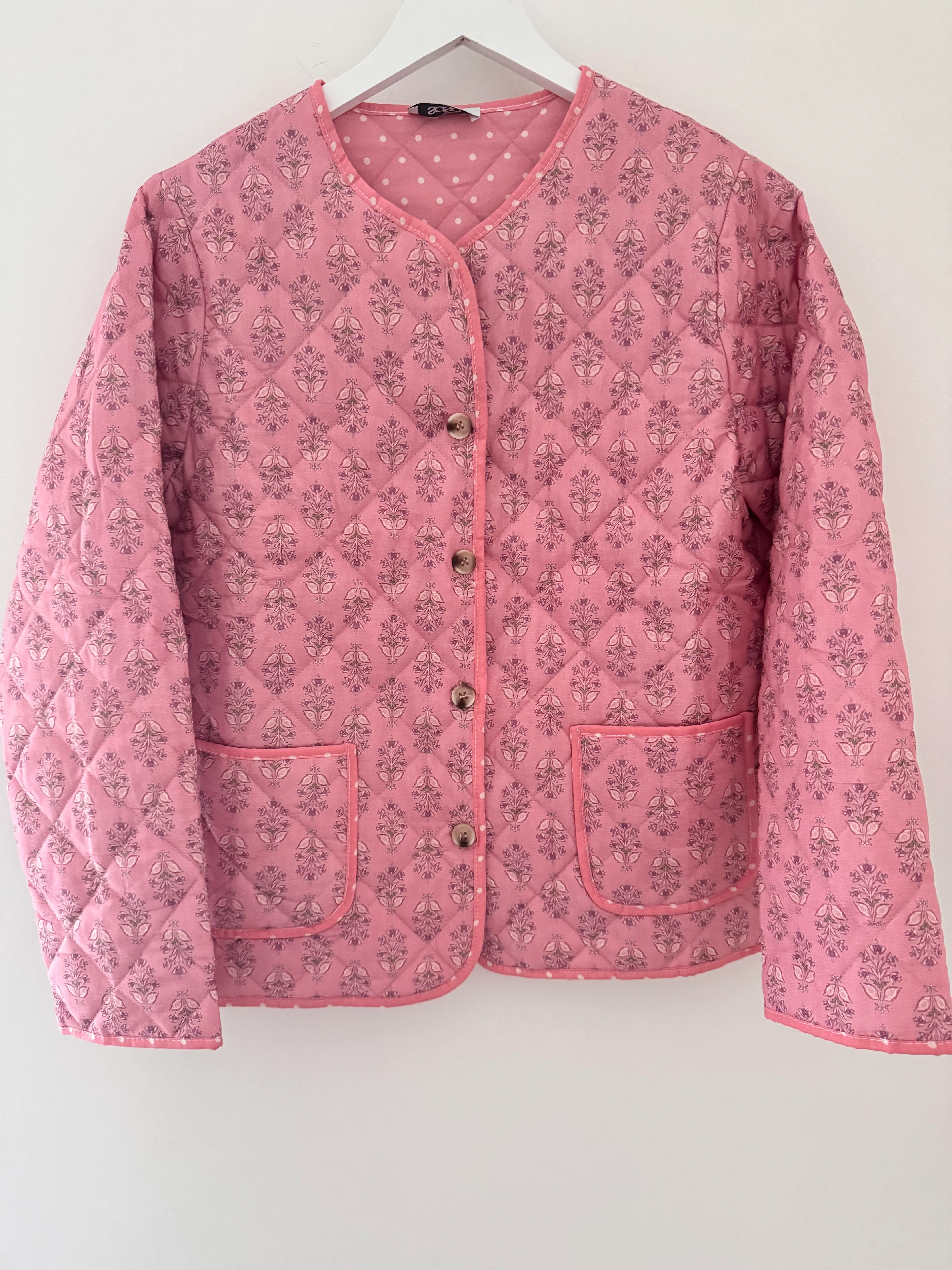 Luxe Quilted Jacket in Pink - Image 7