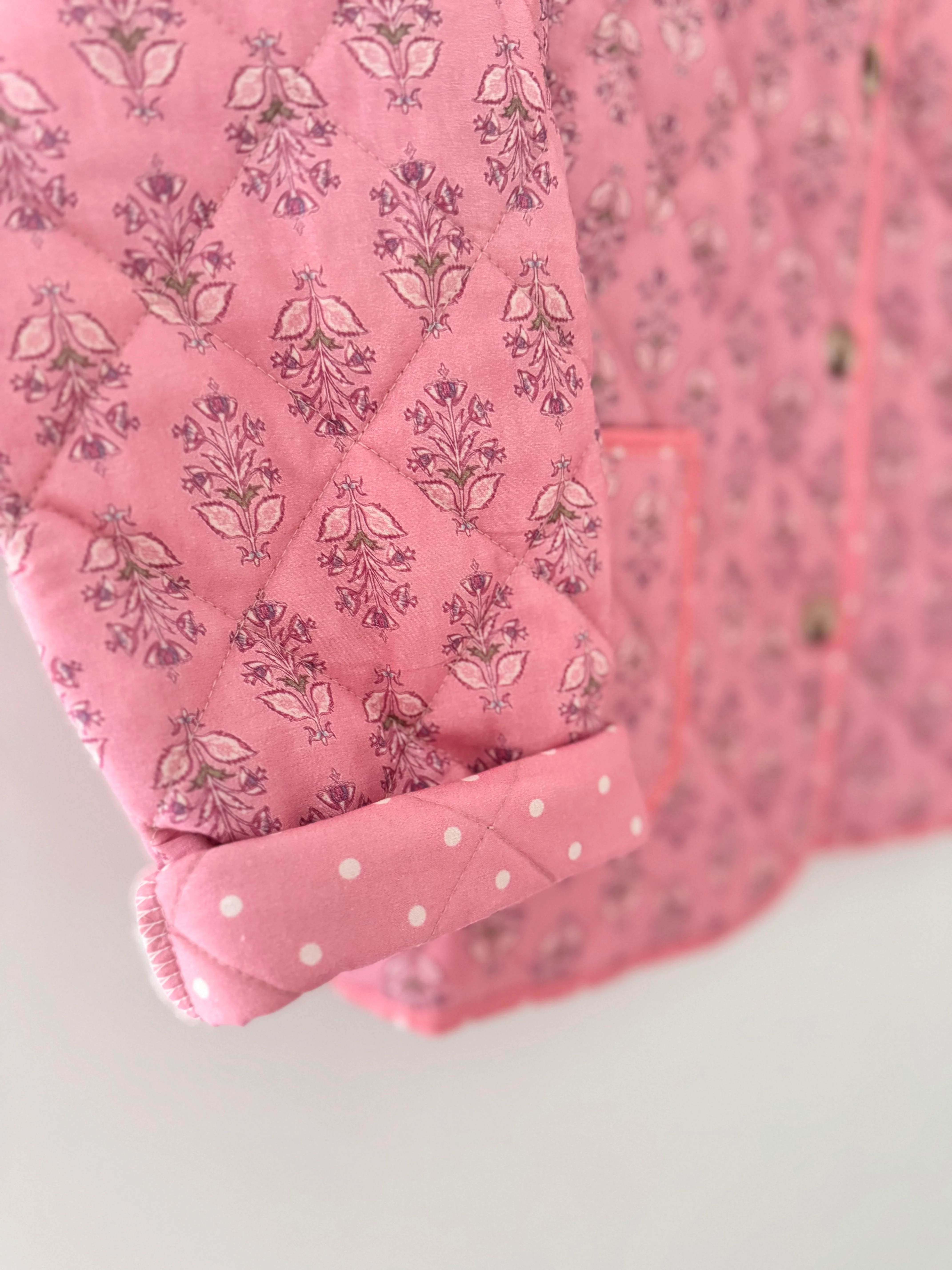 Luxe Quilted Jacket in Pink - Image 9