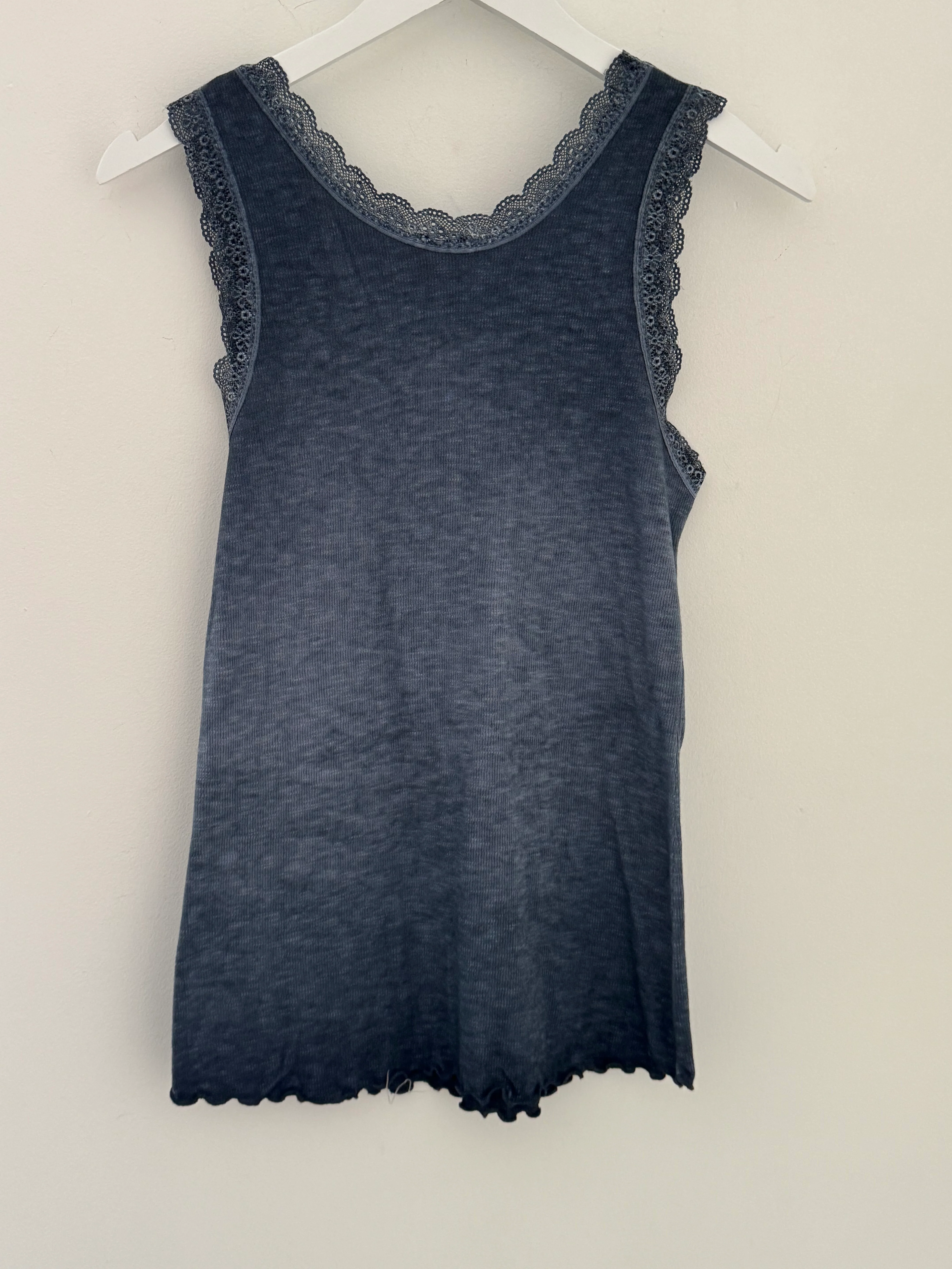Luxe Ribbed Vest in Dark Vintage Blue - Image 5