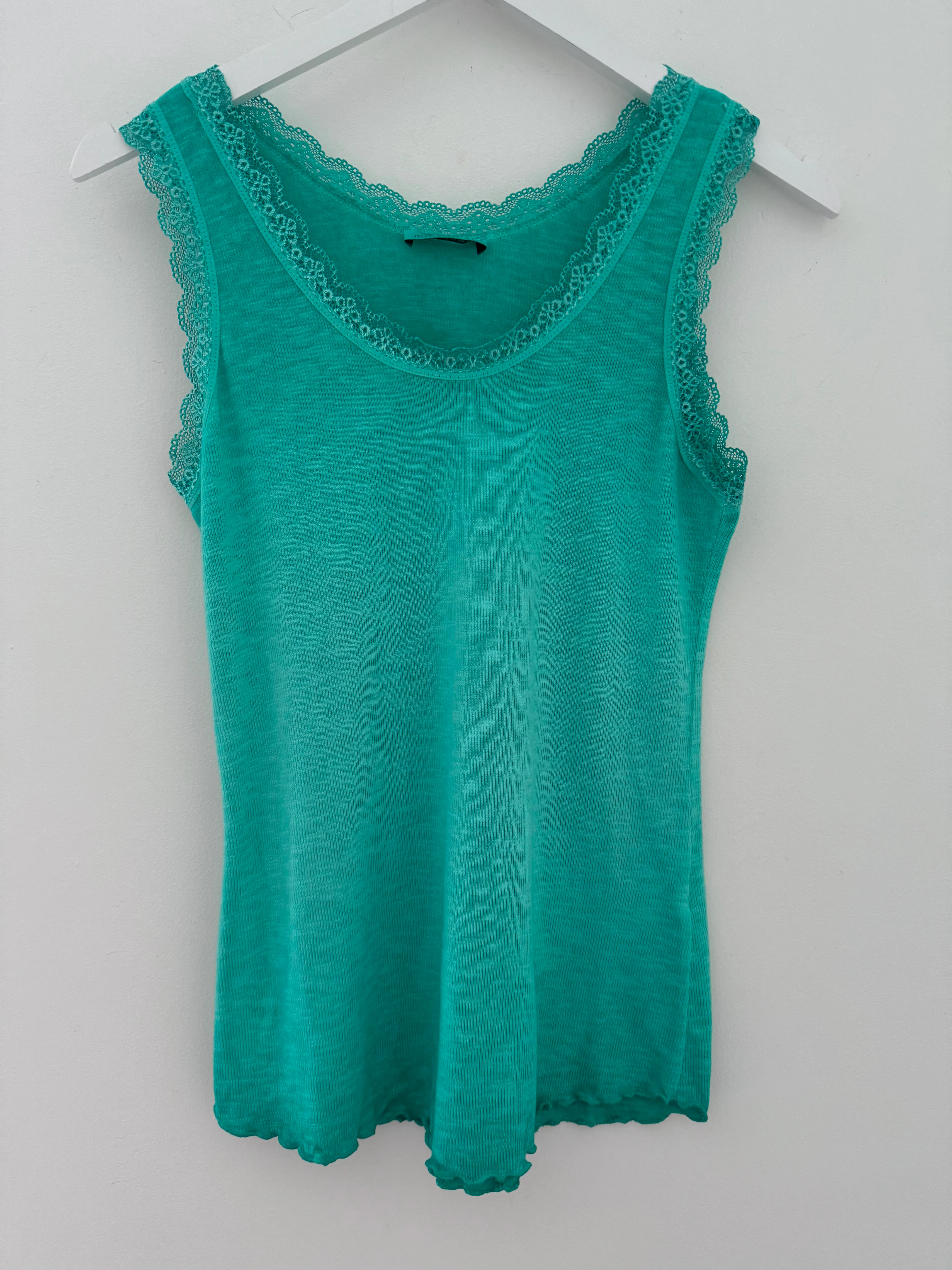 Luxe Ribbed Vest in Jade Green - Image 3