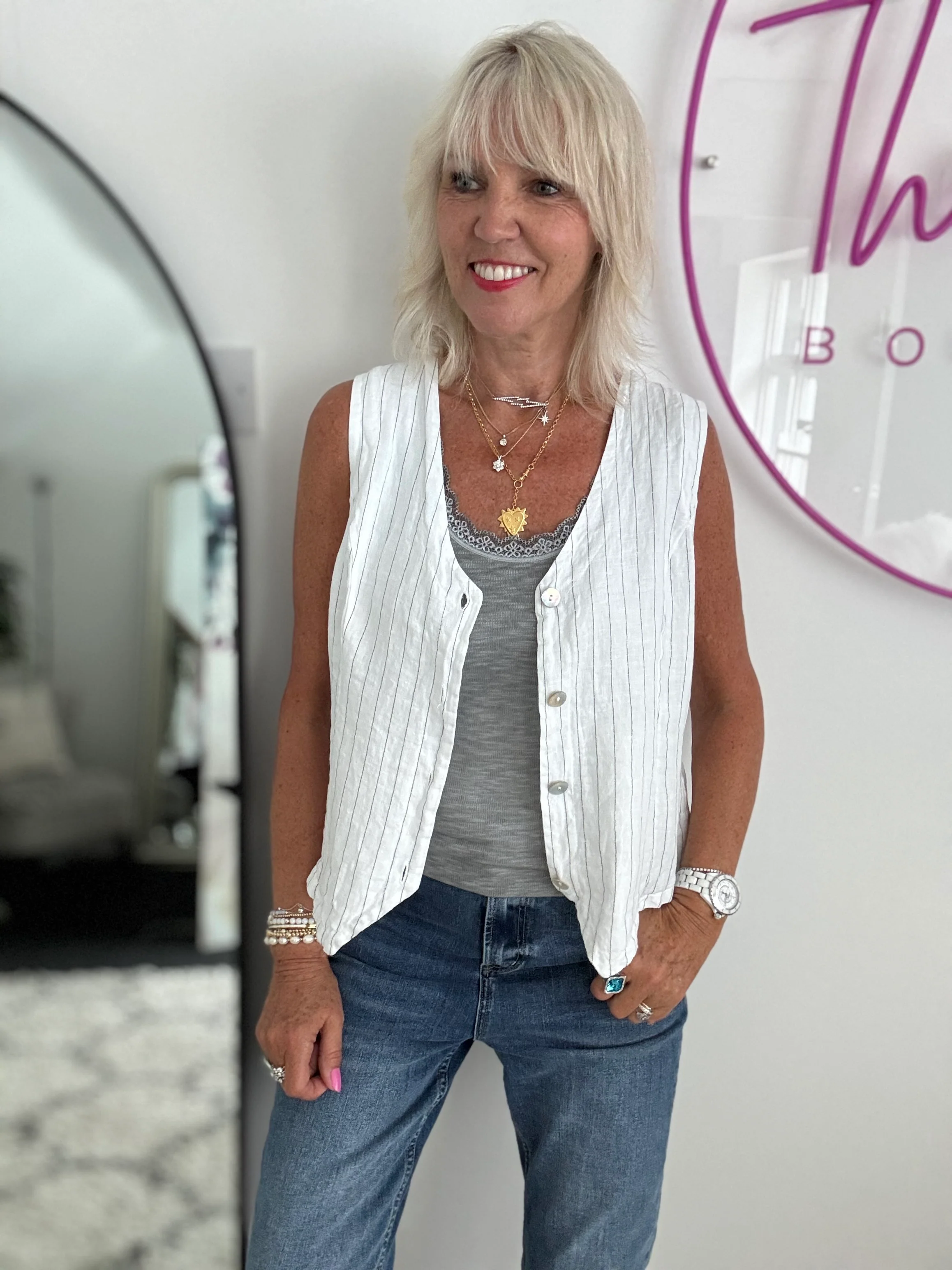 Luxe Ribbed Vest in Grey - Image 6