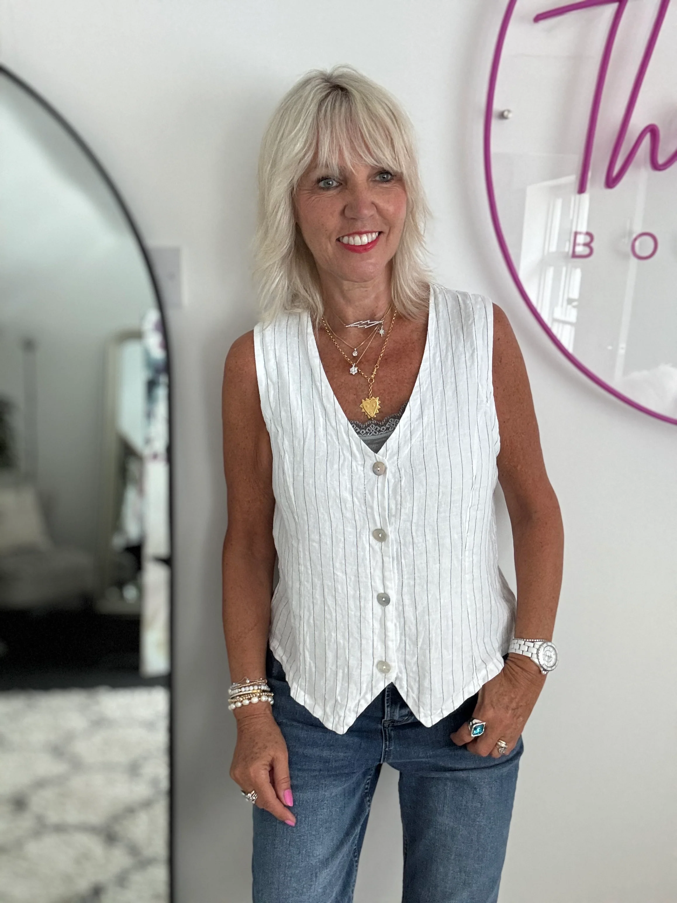 Luxe Ribbed Vest in Grey - Image 7