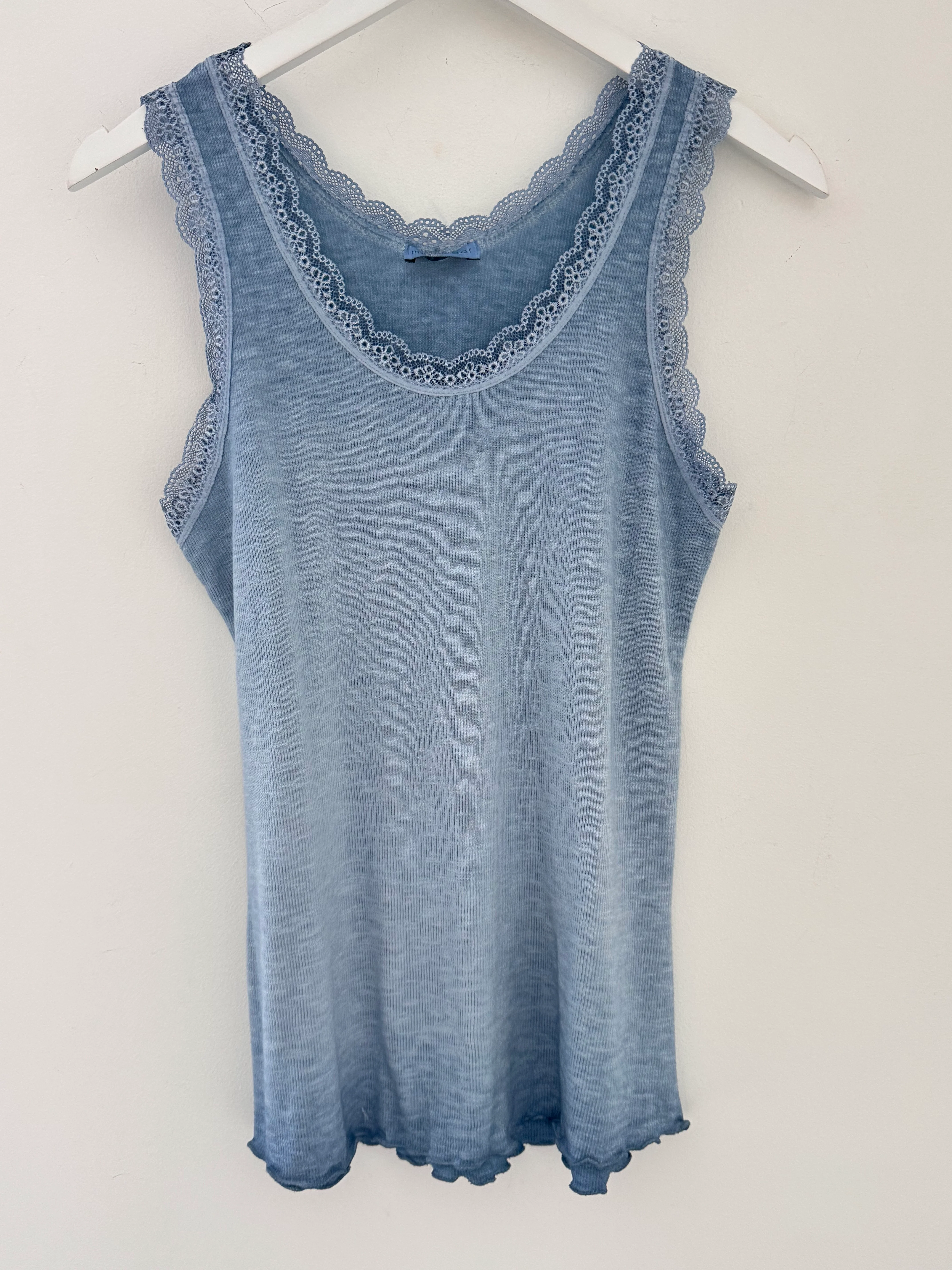 Luxe Ribbed Vest in Light Vintage Blue - Image 5