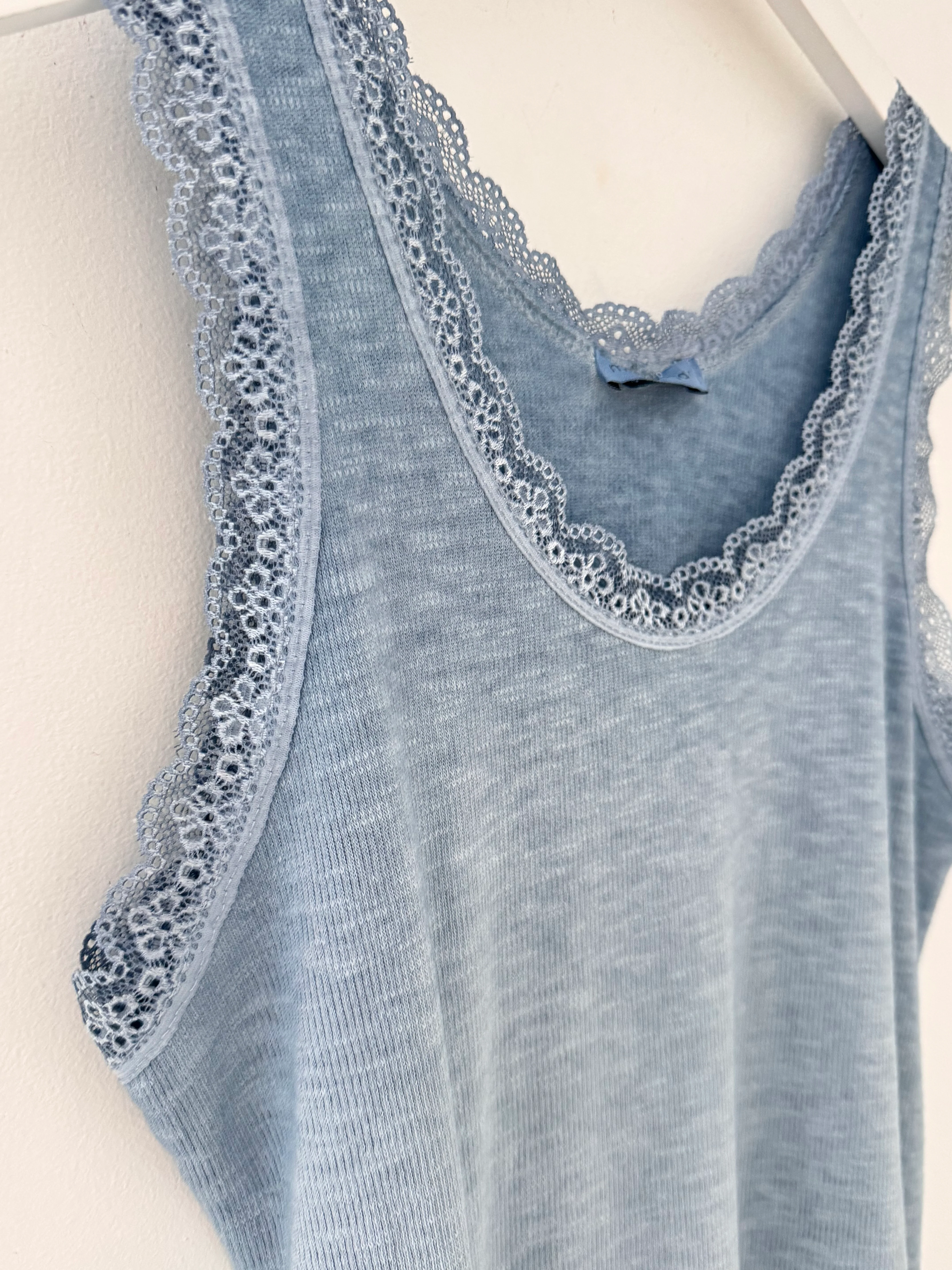 Luxe Ribbed Vest in Light Vintage Blue - Image 6