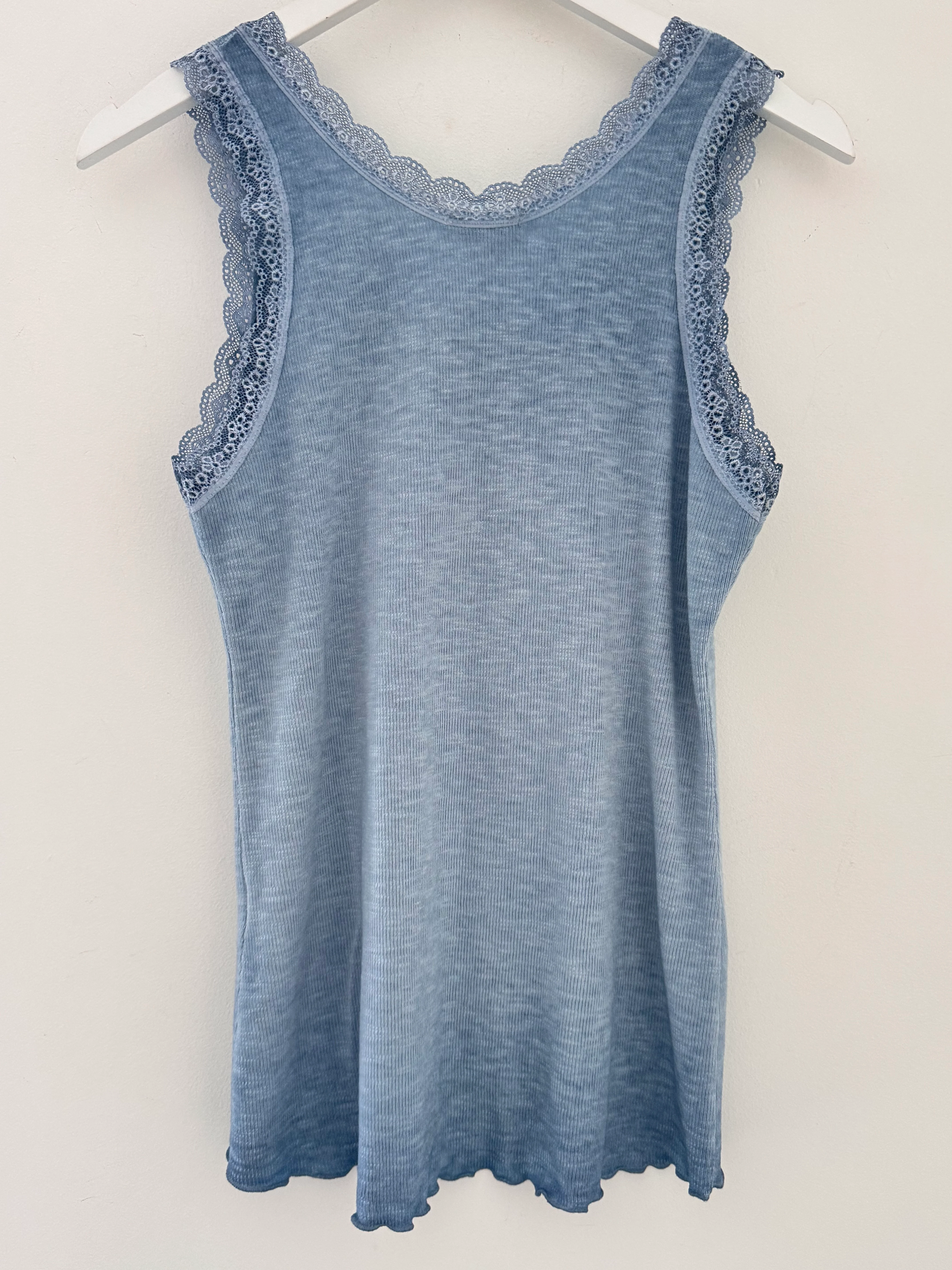 Luxe Ribbed Vest in Light Vintage Blue - Image 7