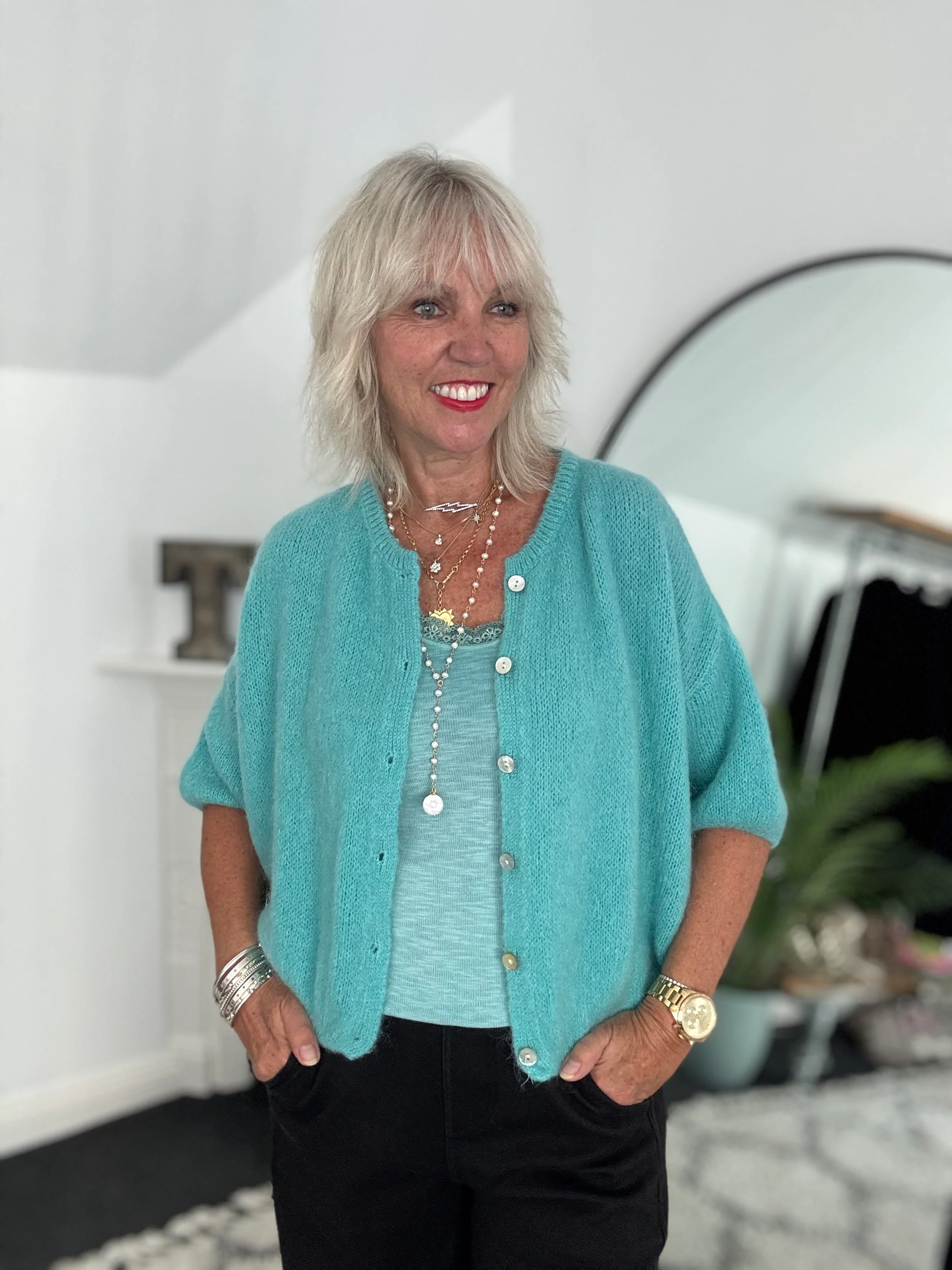 Luxe Ribbed Vest in Vintage Sea Green - Image 3