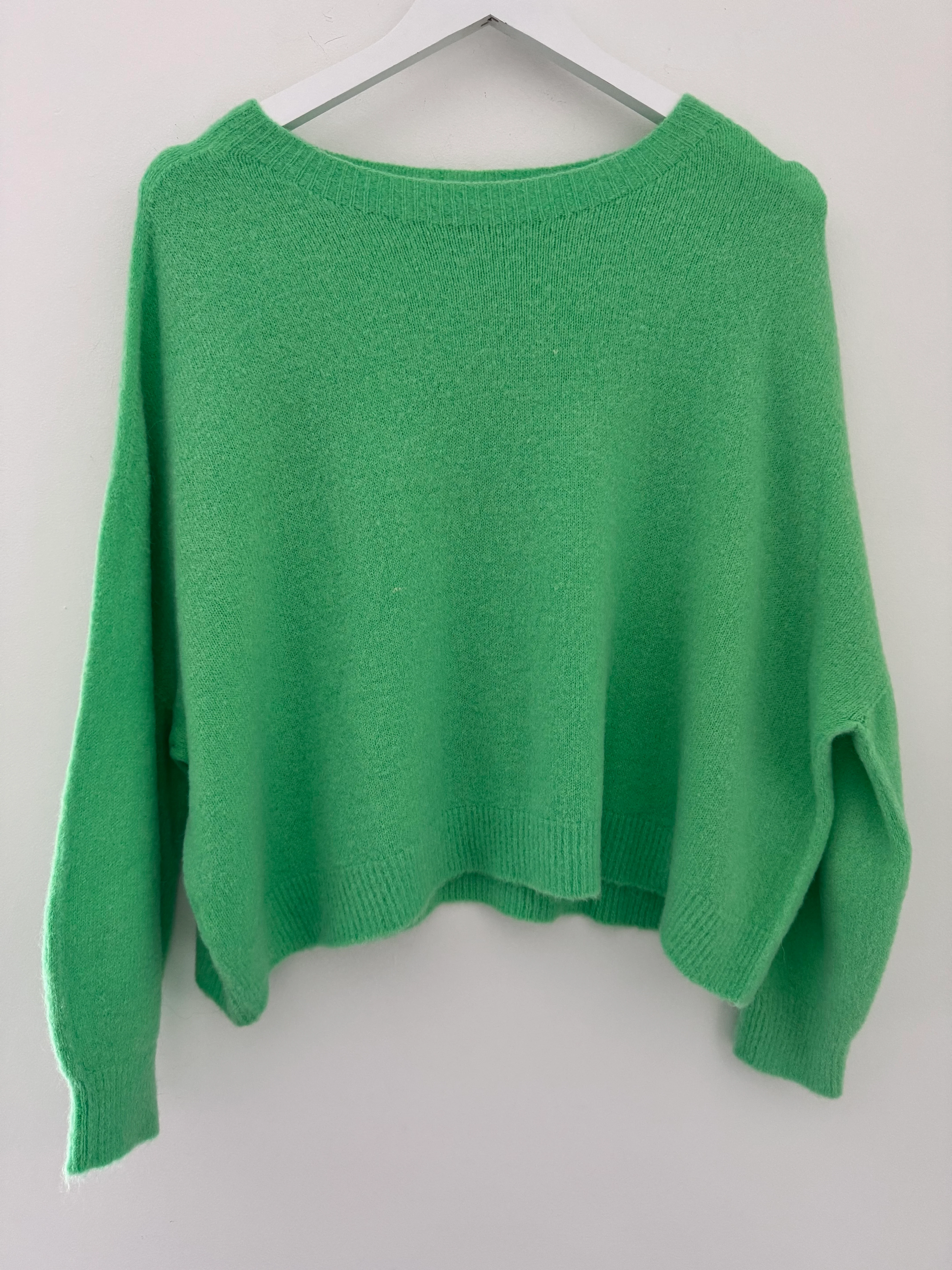 Luxe Slouchy Alpaca Jumper in Bright Green - Image 5