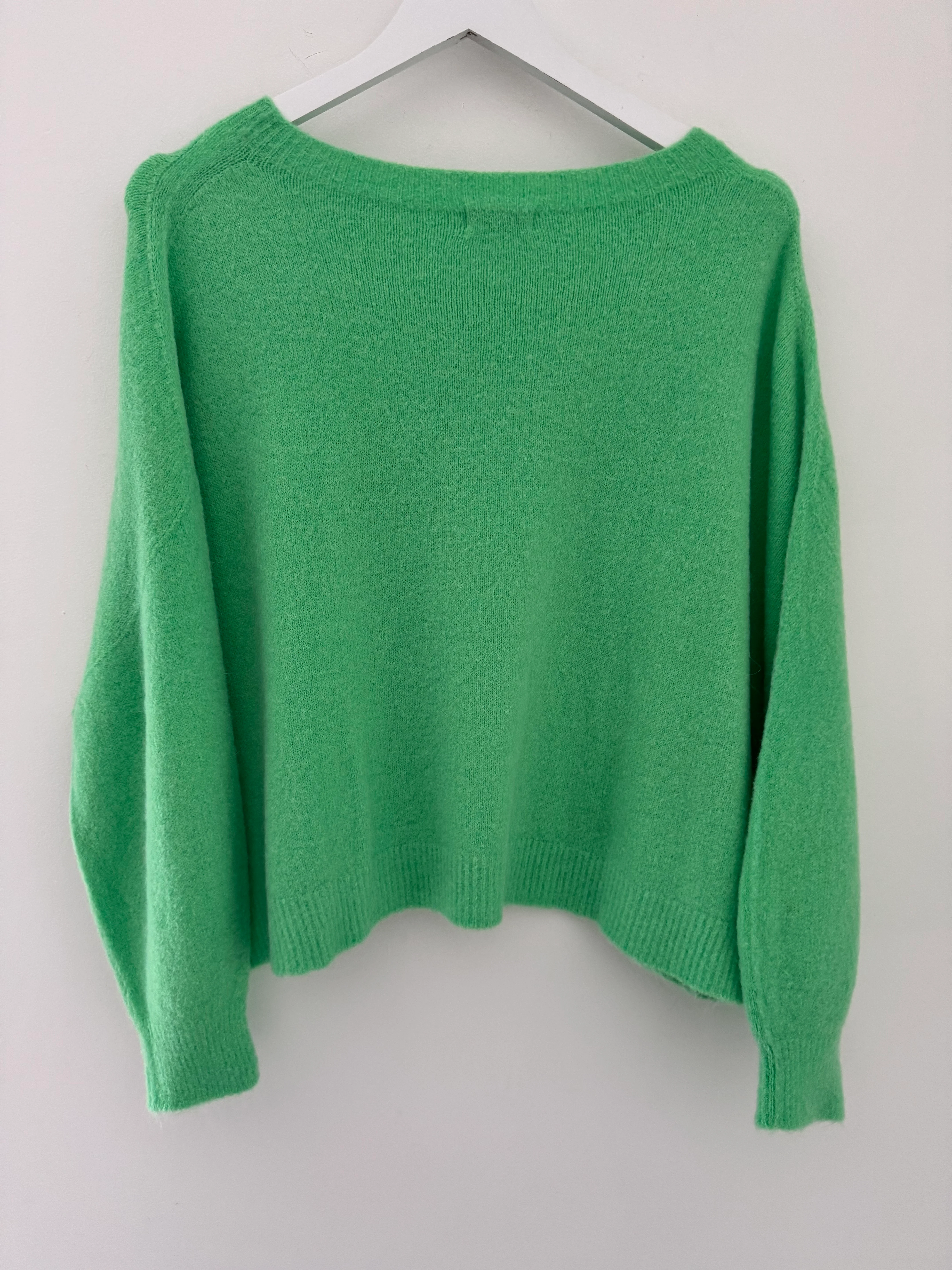 Luxe Slouchy Alpaca Jumper in Bright Green - Image 6