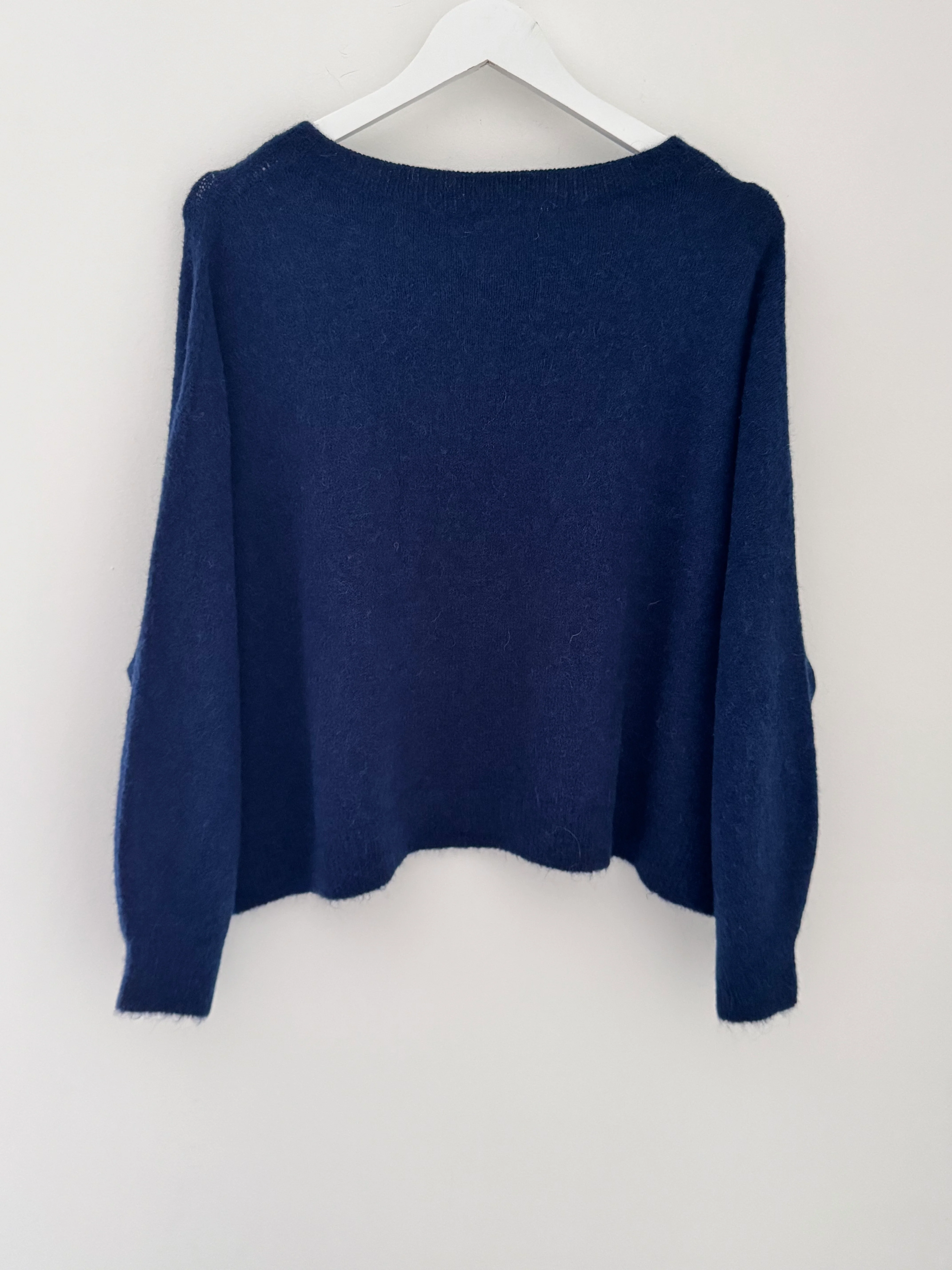 Luxe Slouchy Alpaca Jumper in Navy - Image 10