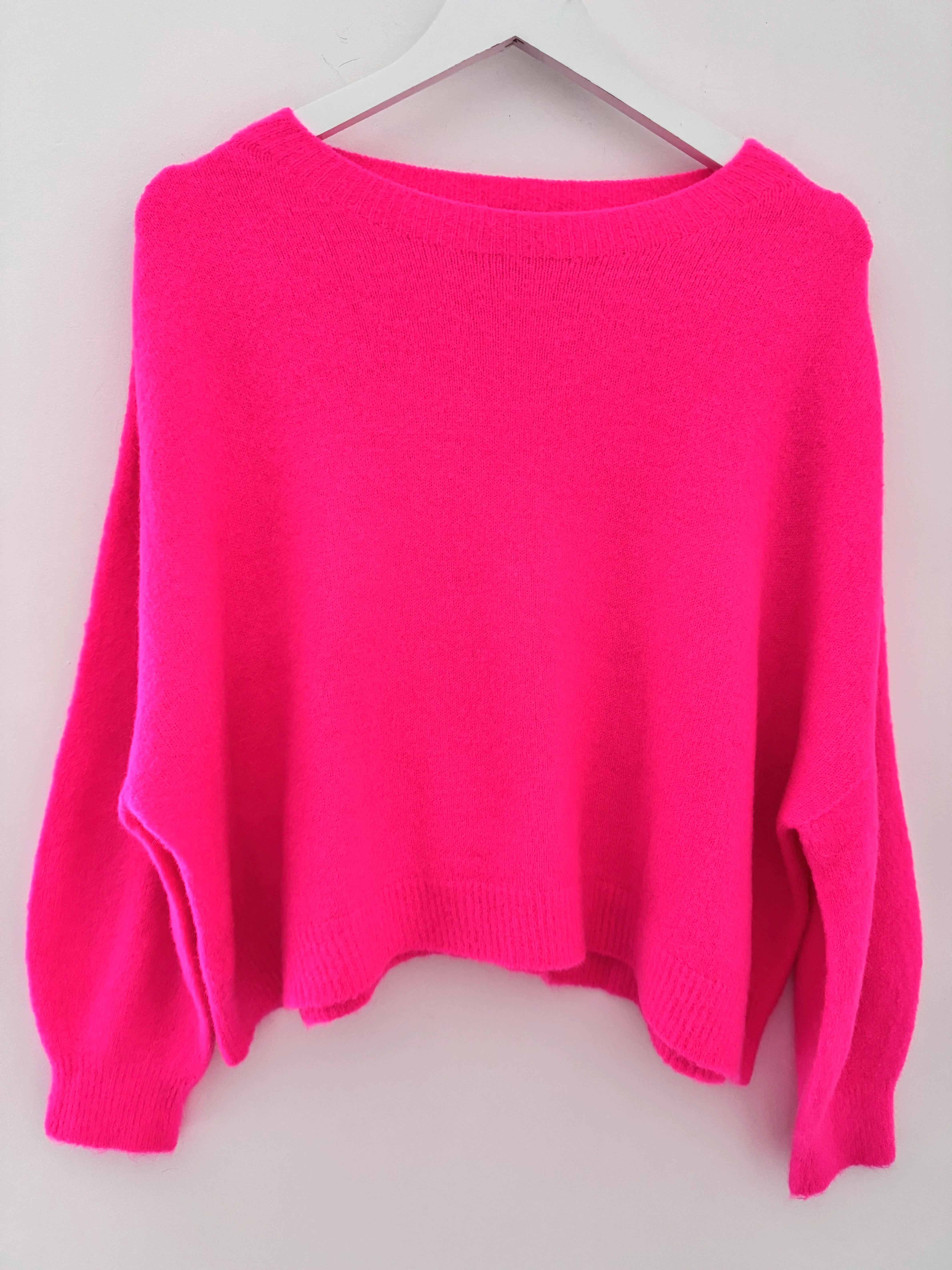 Luxe Slouchy Alpaca Jumper in Neon Pink - Image 5