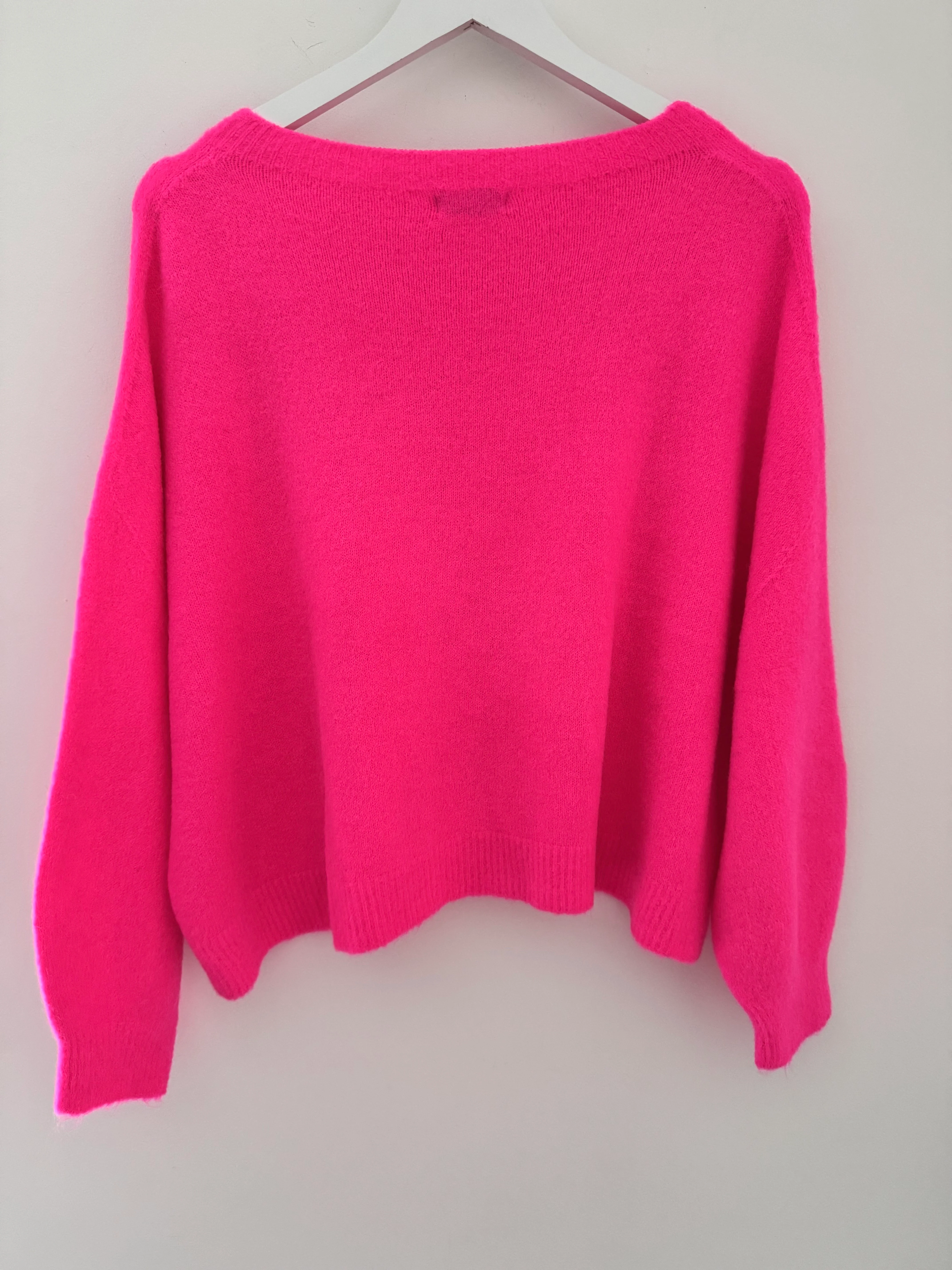 Luxe Slouchy Alpaca Jumper in Neon Pink - Image 6