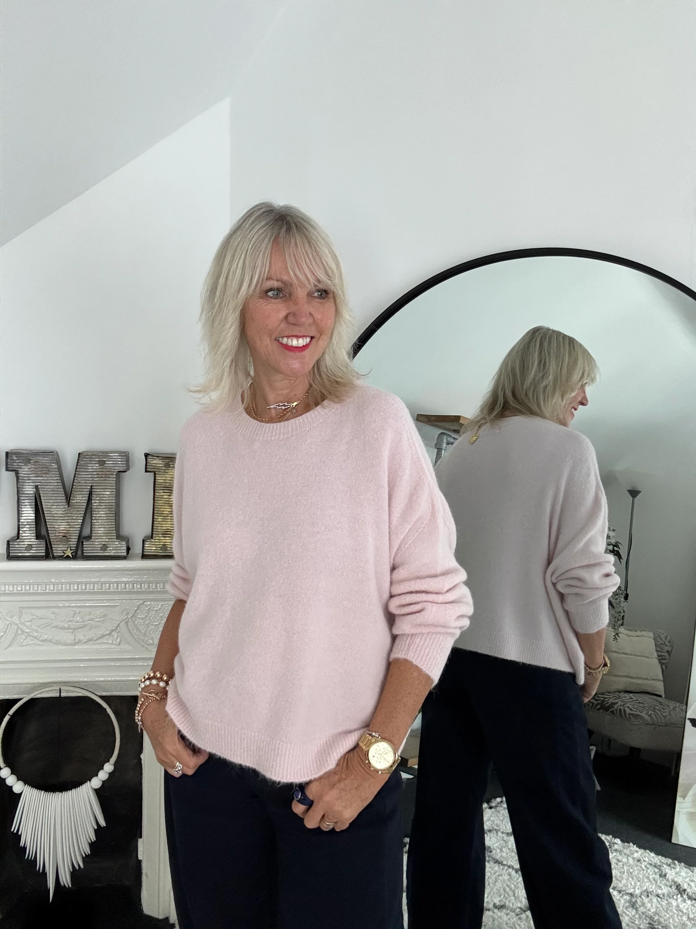 Luxe Slouchy Alpaca Jumper in Soft Pink