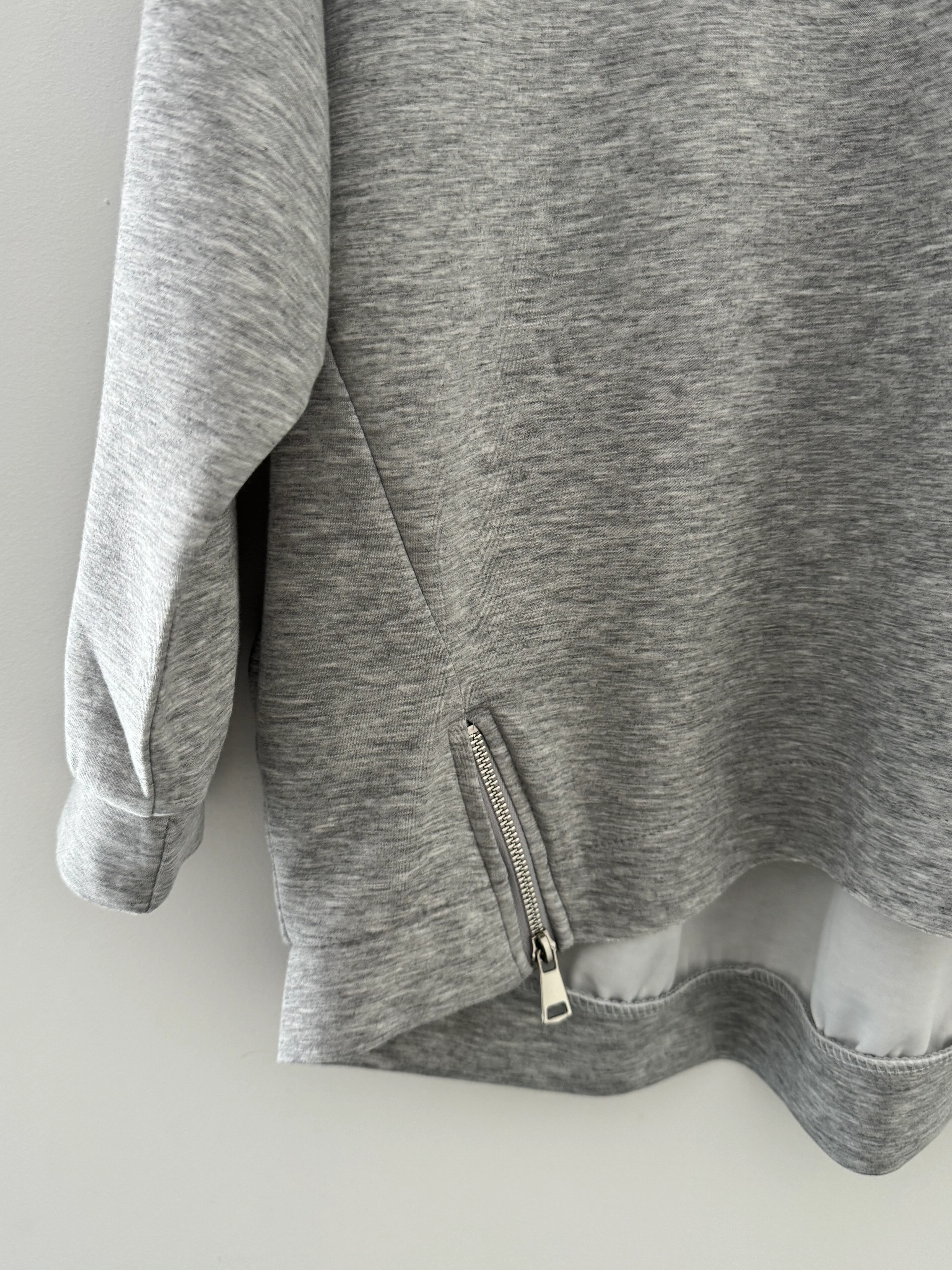 Luxe Sweatshirt with Zips in Marl Grey - Image 12