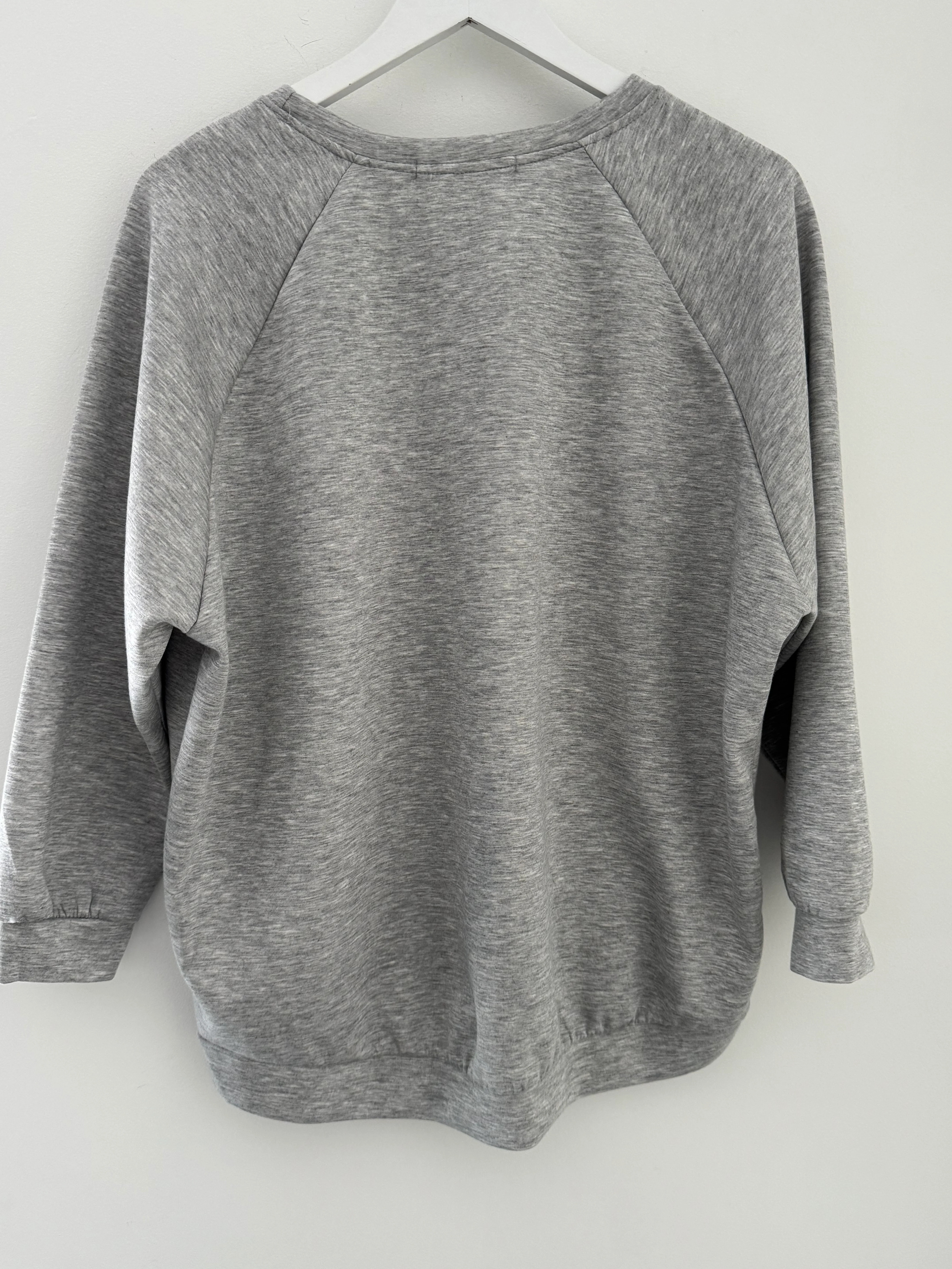Luxe Sweatshirt with Zips in Marl Grey - Image 13
