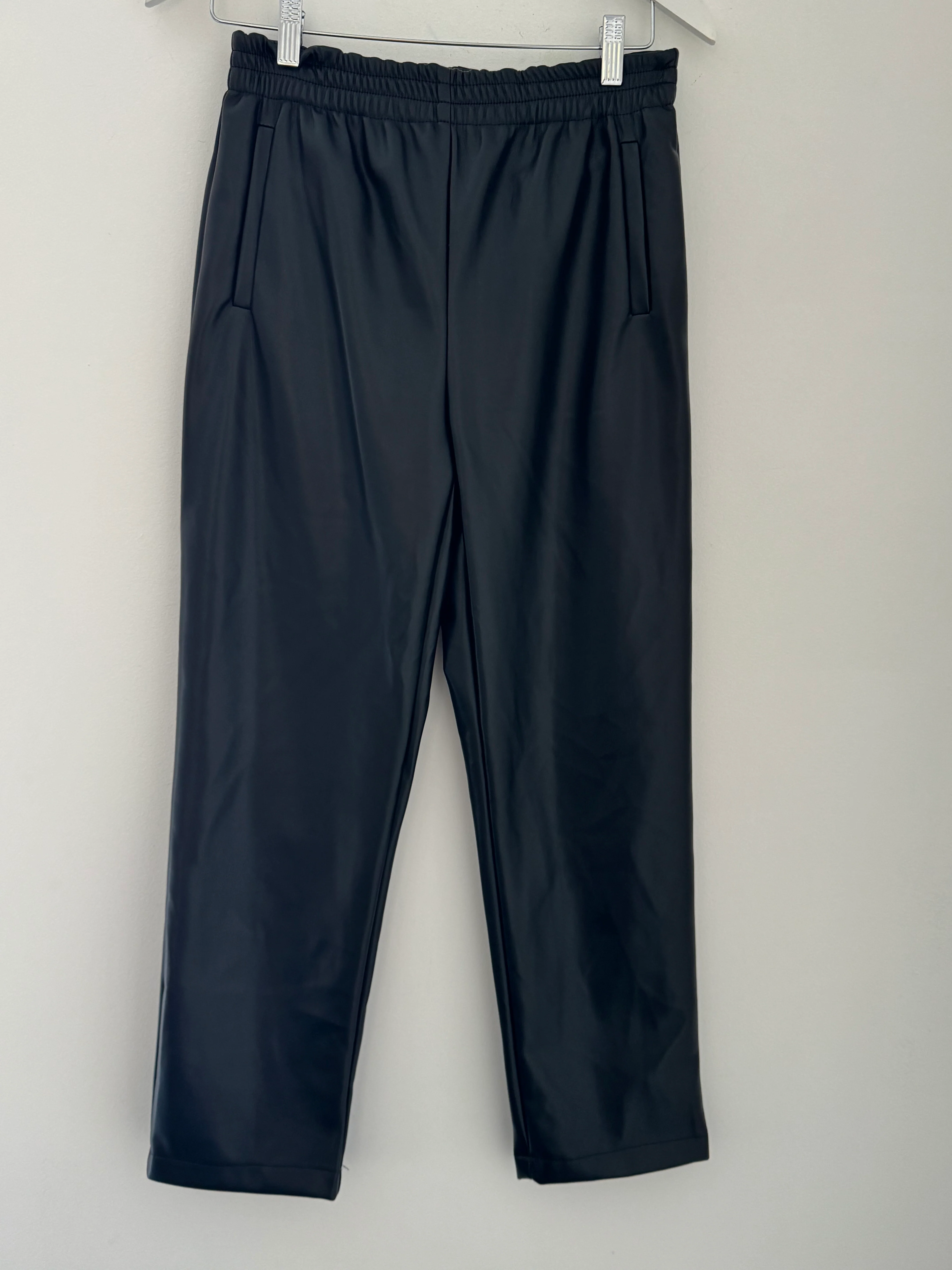 Luxe Vegan Leather Trousers in Black - Image 12