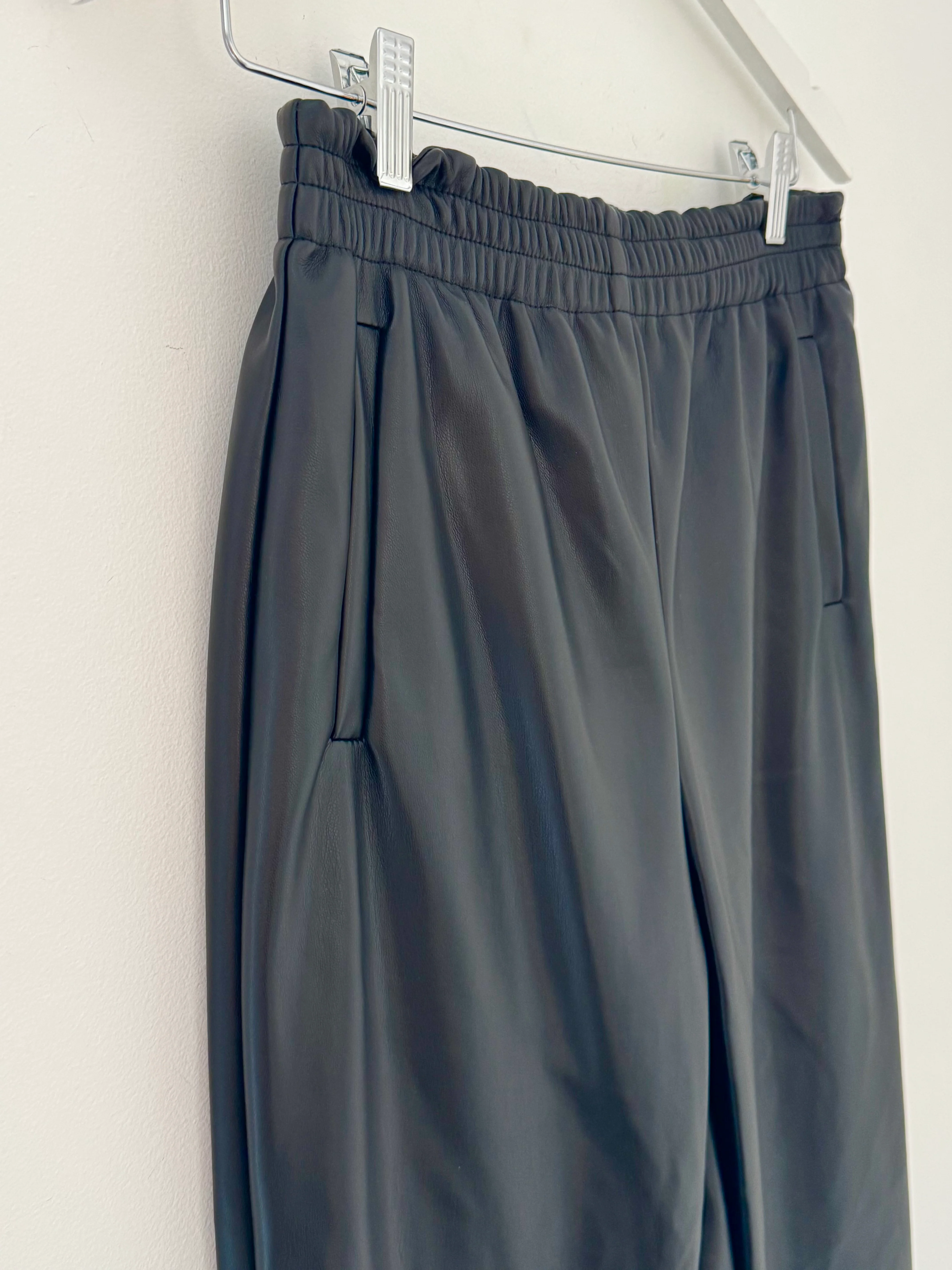 Luxe Vegan Leather Trousers in Black - Image 13